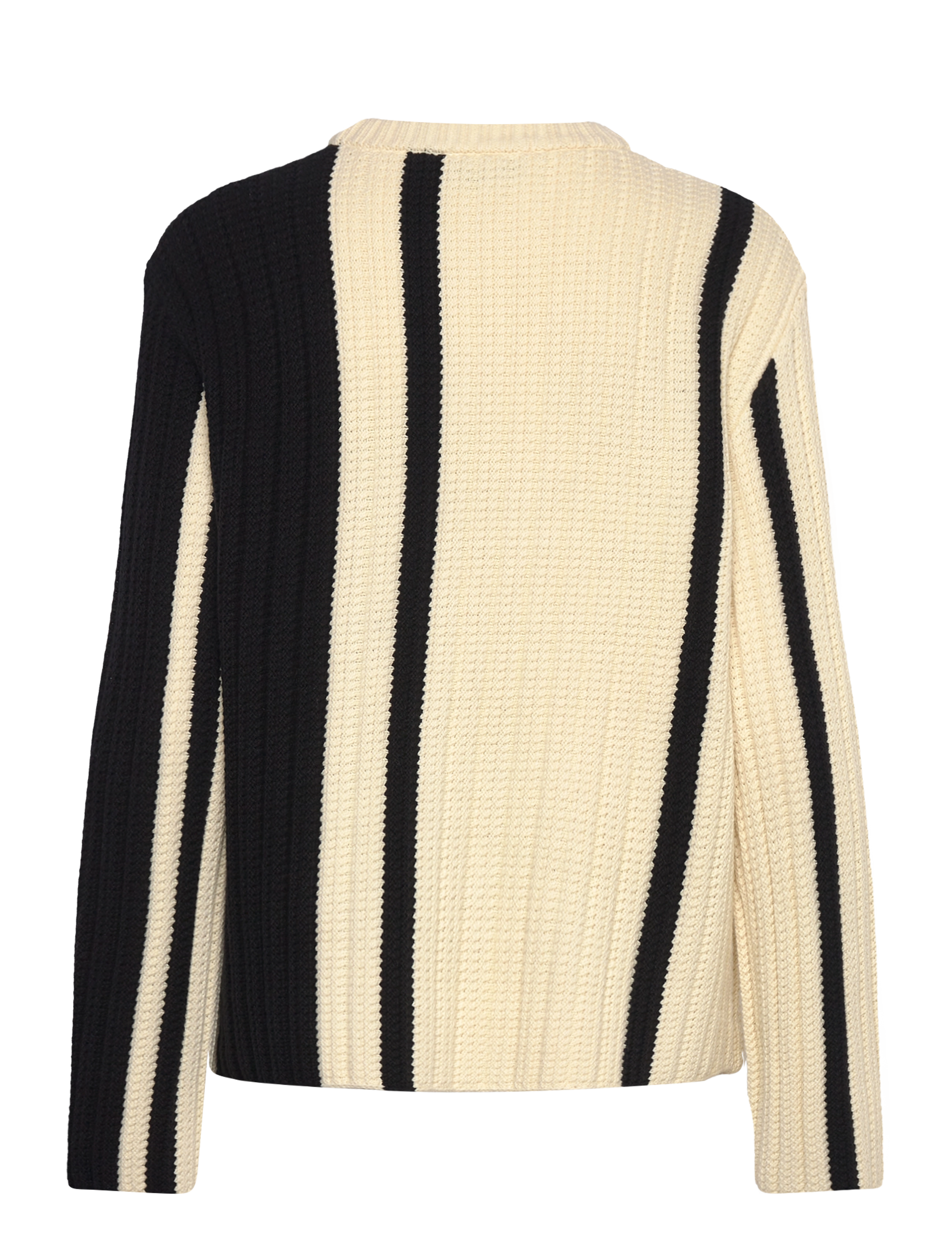 NORR - Stilla blocking knit top - strikkegensere - off-white w. black detail - 2