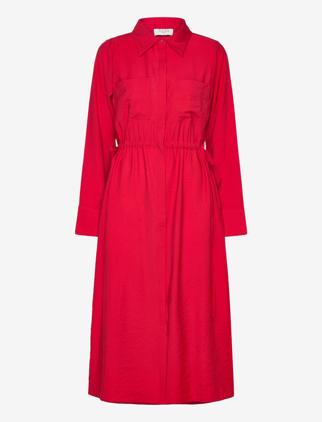 NORR - Bambo shirt dress - skjortekjoler - red - 0
