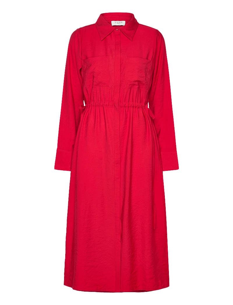 NORR - Bambo shirt dress - särkkleidid - red - 0