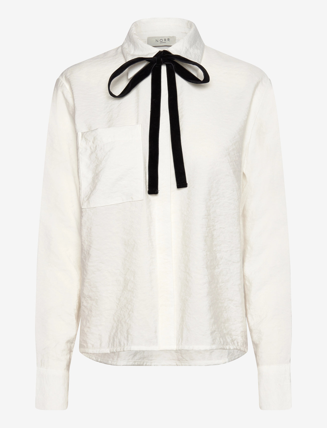 NORR - Bambo tie shirt - langärmlige hemden - off-white - 0