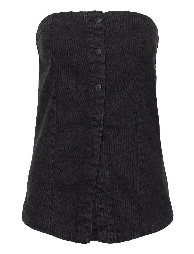 NORR - Ninni long tube top - Ärmlösa blusar - black washed - 0