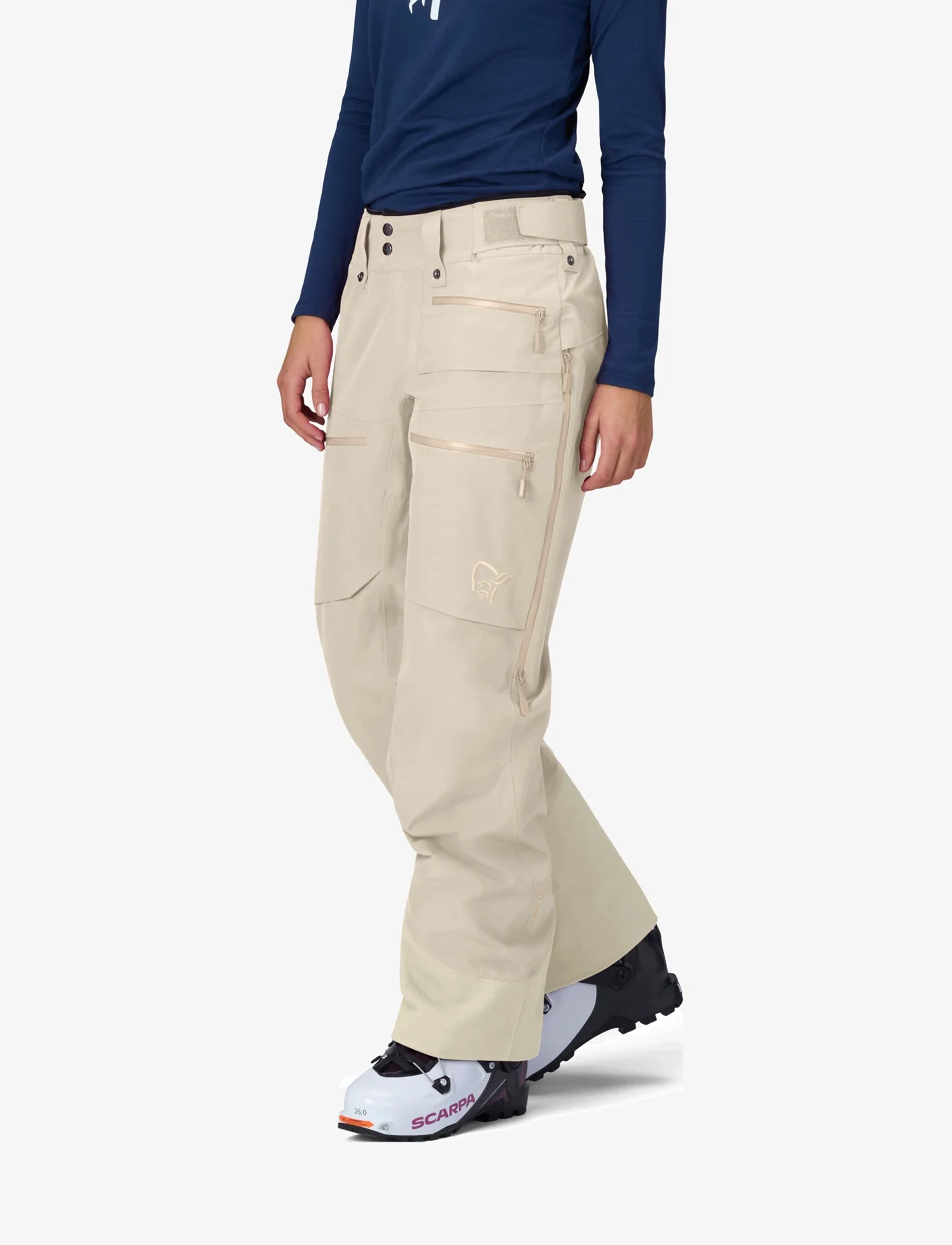 Norrøna lofoten Gore-Tex Insulated Pants W's - Suusapüksid - OATMEAL / beige
