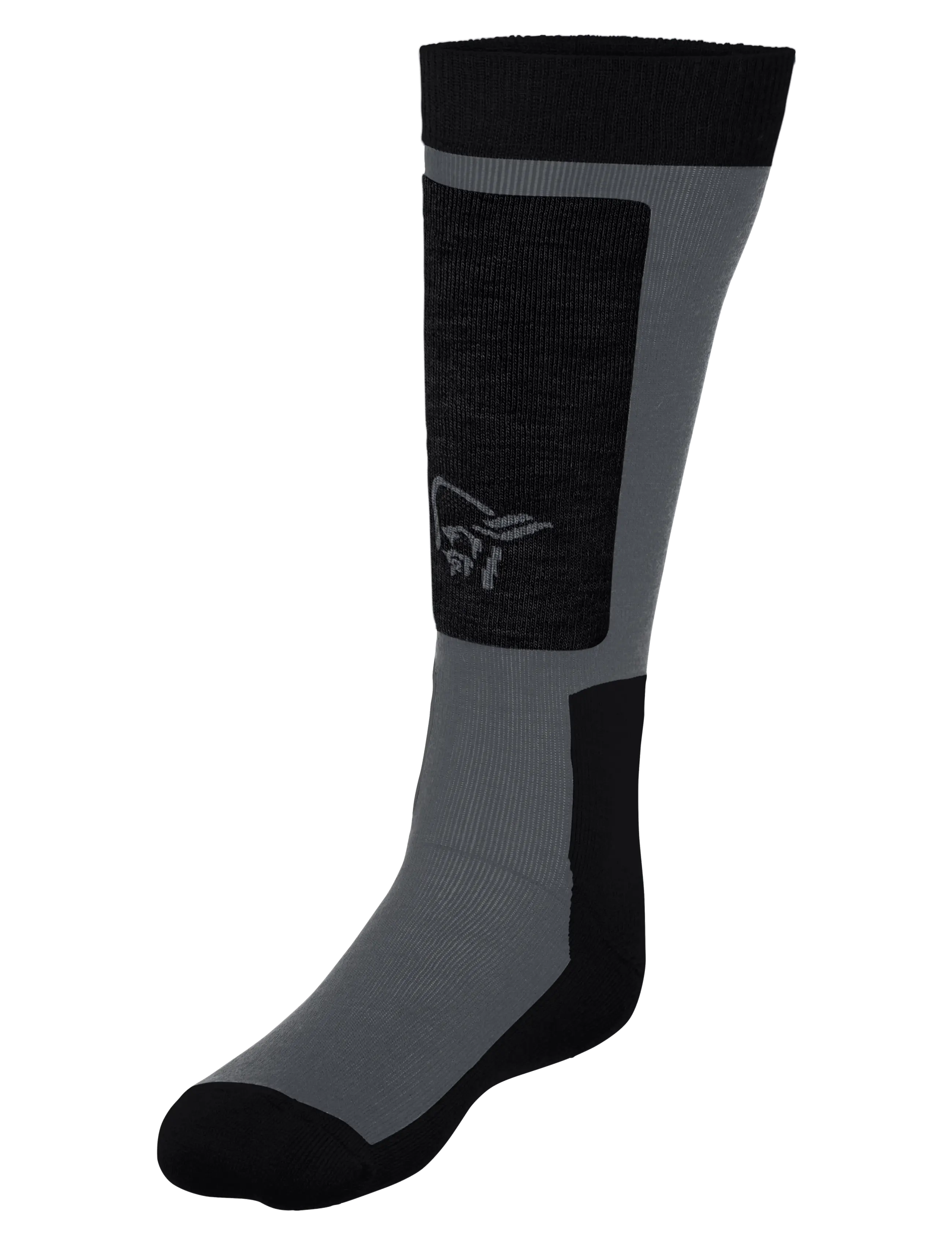 Norrøna lofoten mid merinoUll long Socks - Tøj - CAVIAR BLACK/IRON GATE / grey