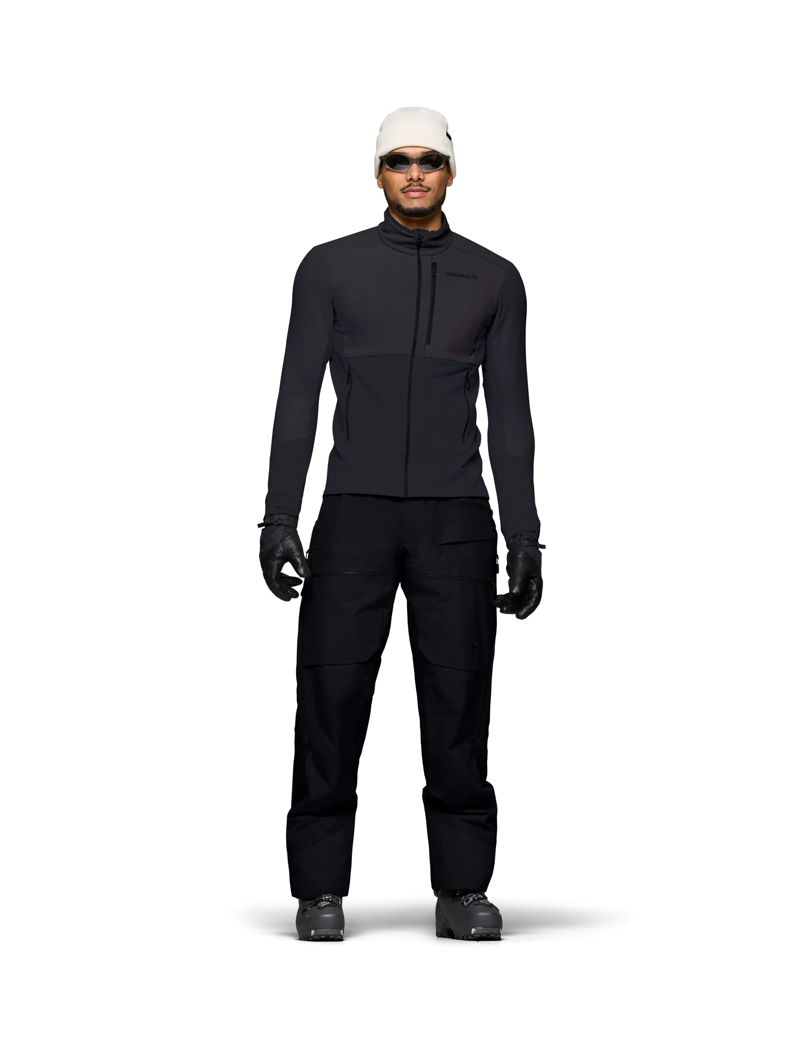 Norrøna Lofoten Warm2 Jacket M's, Mænd, Fuld Lynlås Fleecejakke, Sort, Str: S