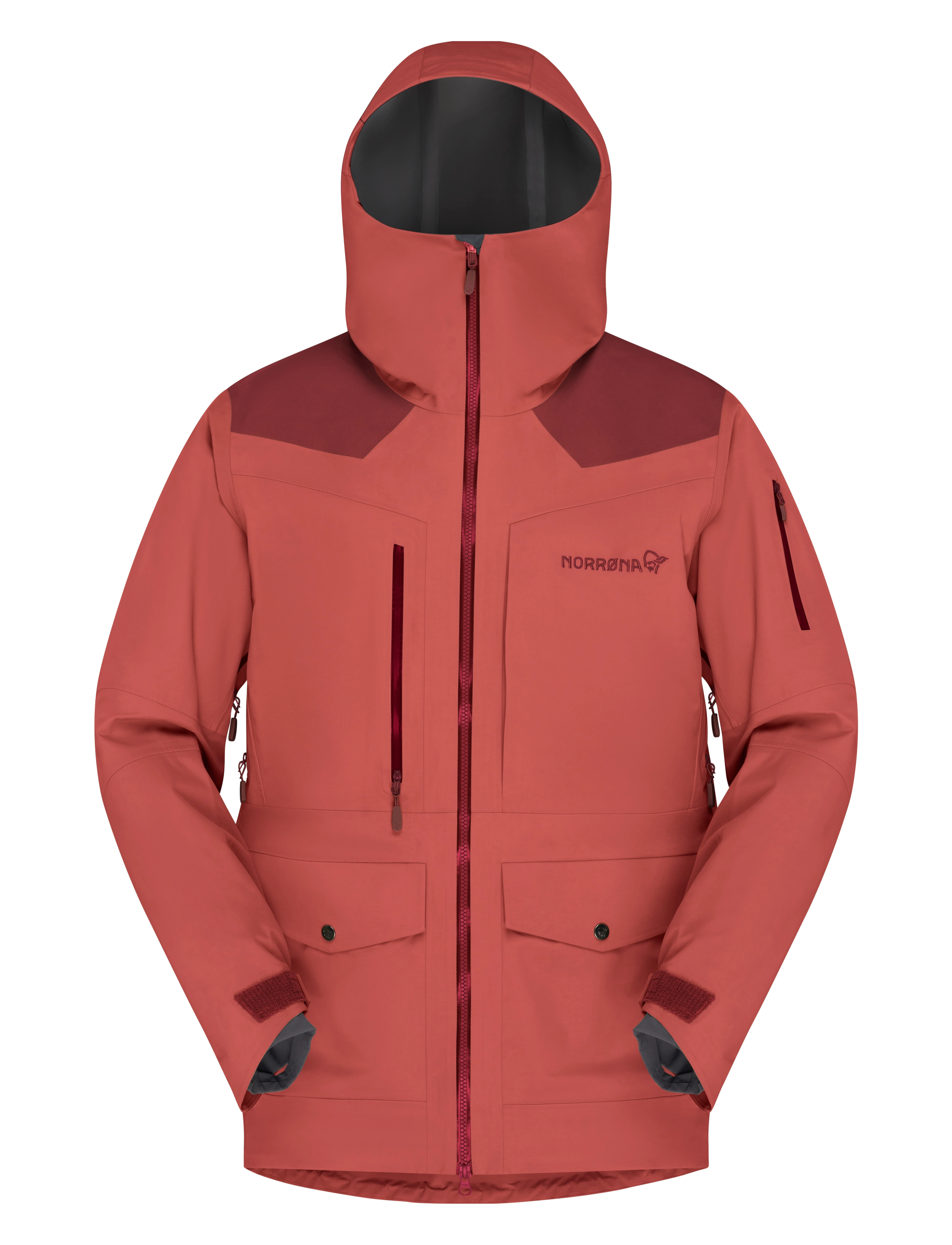 Norrøna tamok dri3 Jacket M's - Ski wear - COWHIDE/PORT / coral