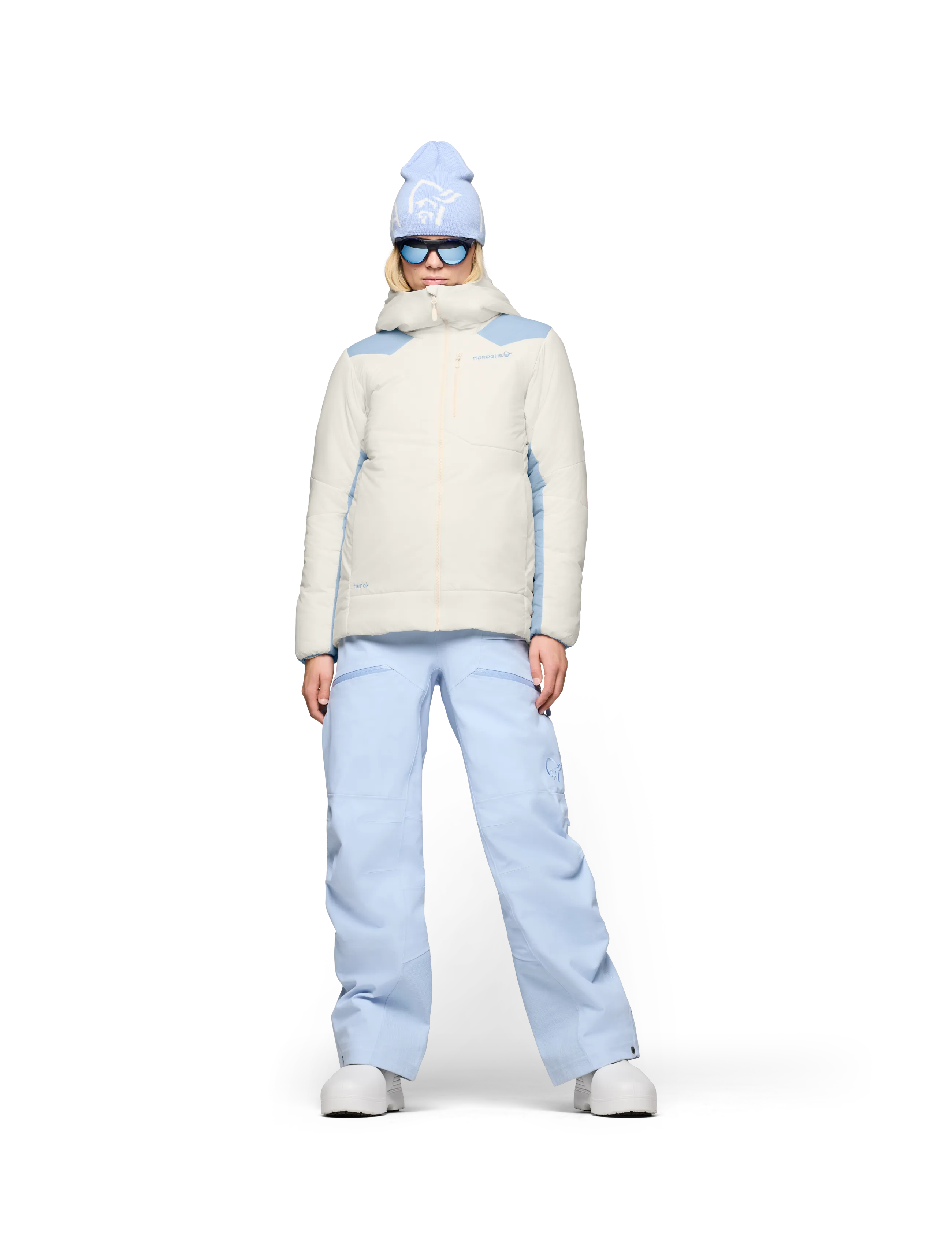 Norrøna - tamok thermo80 Zip Hood W's - ski-kleidung - whisper white/cashmere blue - 0