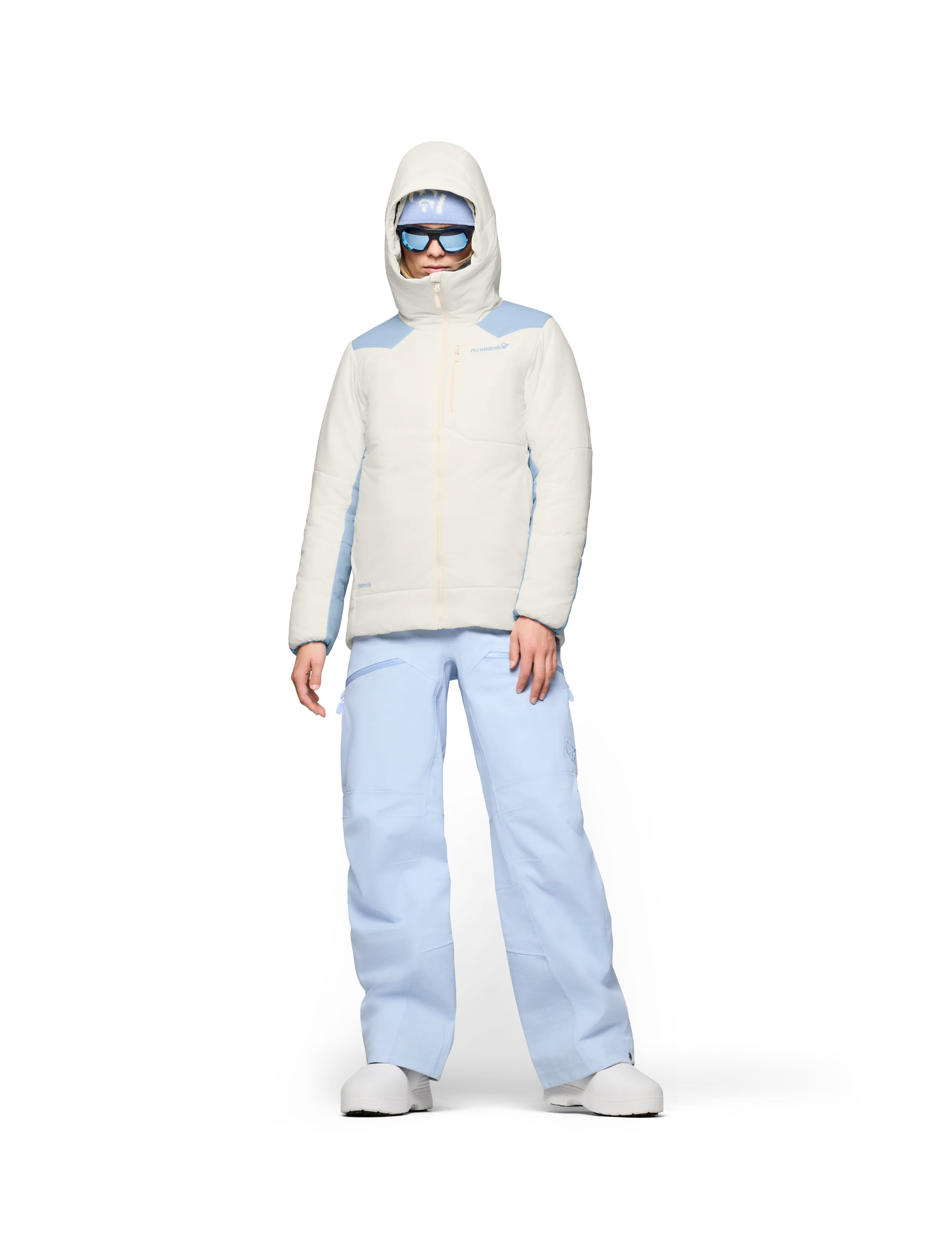 Norrøna - tamok thermo80 Zip Hood W's - ski-kleidung - whisper white/cashmere blue - 4