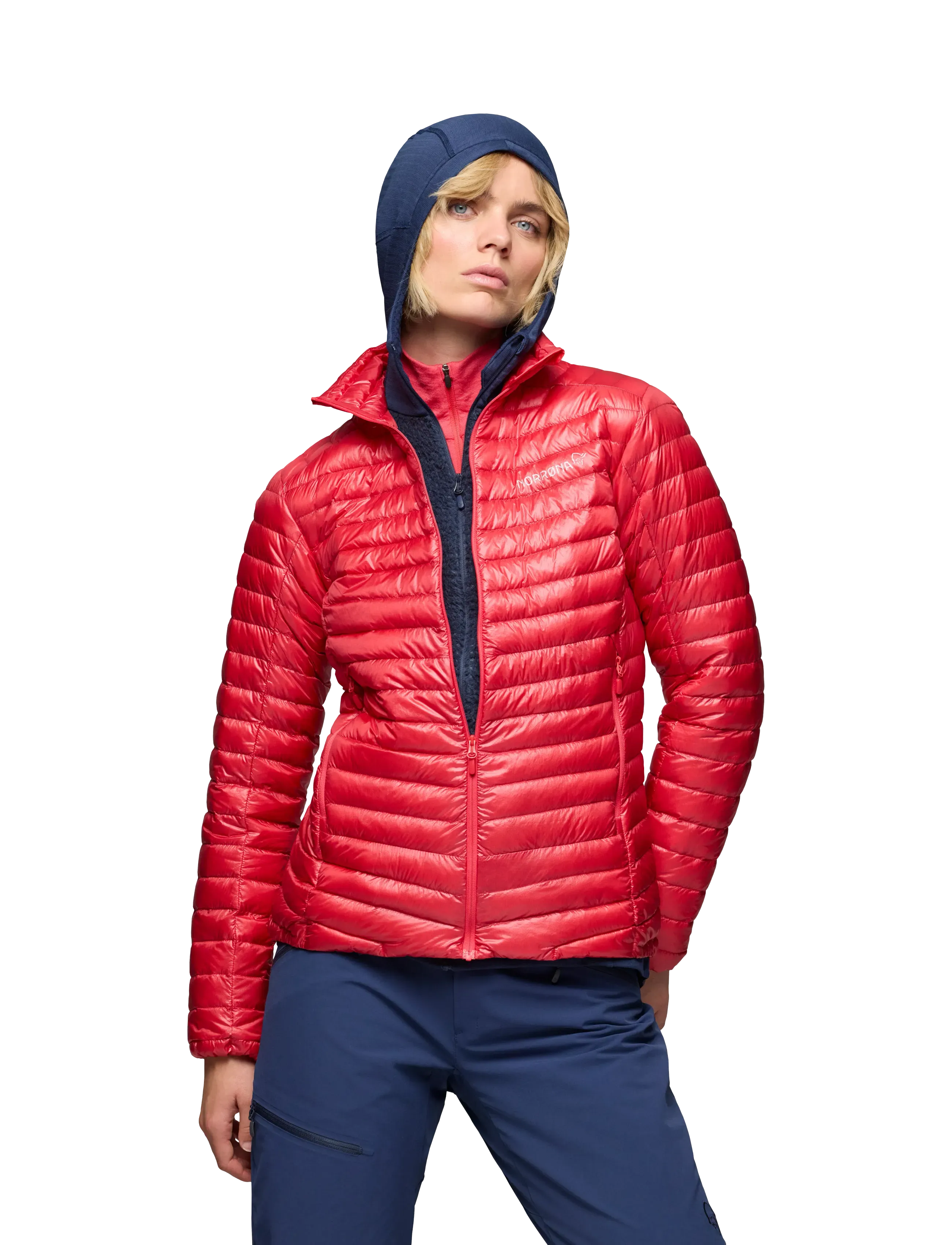Norrøna Trollveggen Down800 Super Light Jacket W's, Kvinder, Dunjakke, Rød, Str: L