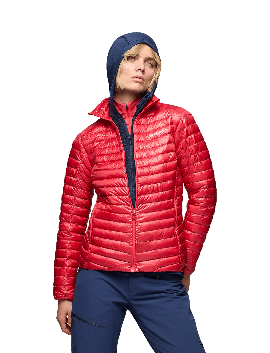 Norrøna - trollveggen down800 super light Jacket W's - vinterjakker - watermelon - 0