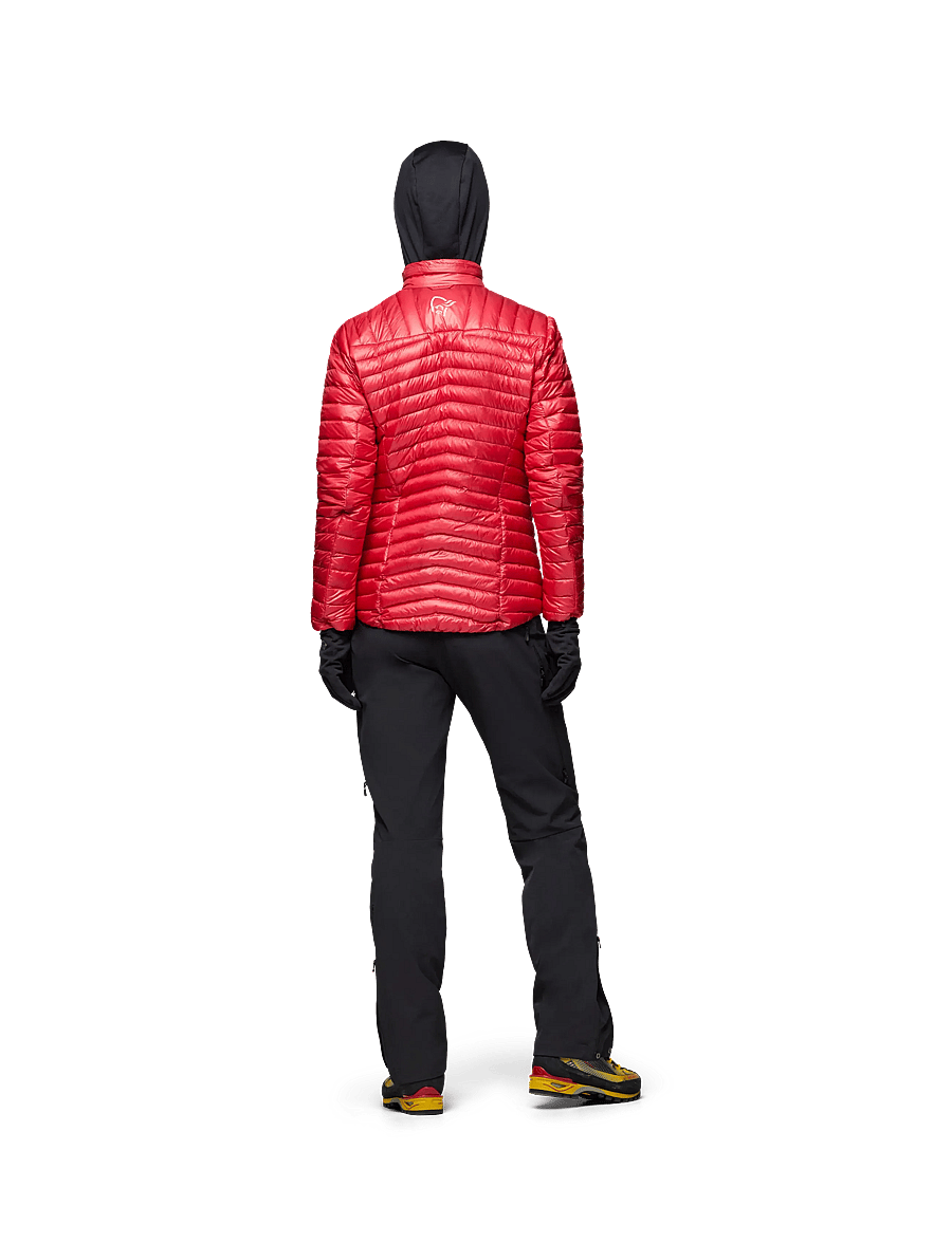 Norrøna - trollveggen down800 super light Jacket W's - vinterjakker - watermelon - 5
