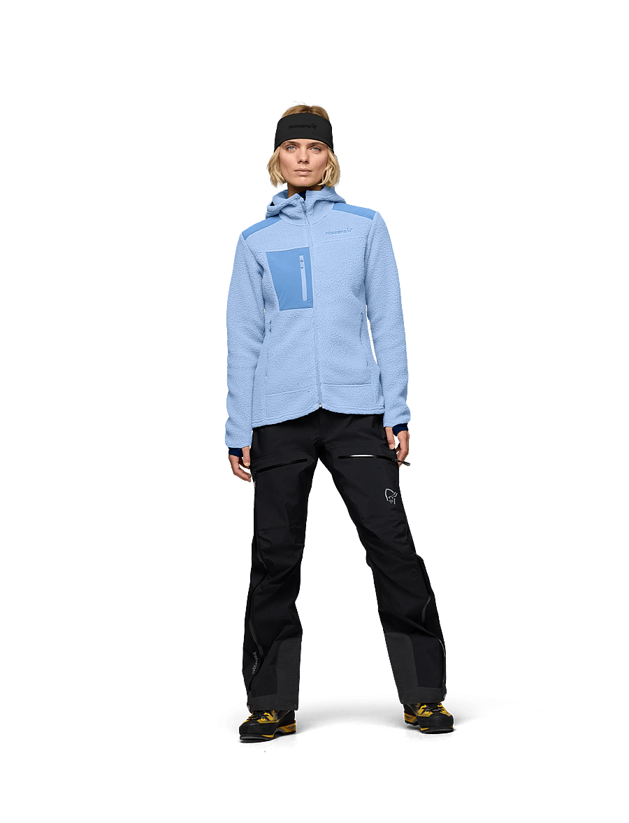 Norrøna - trollveggen warm3 Zip Hood W's - overdele - cashmere blue/allure - 0