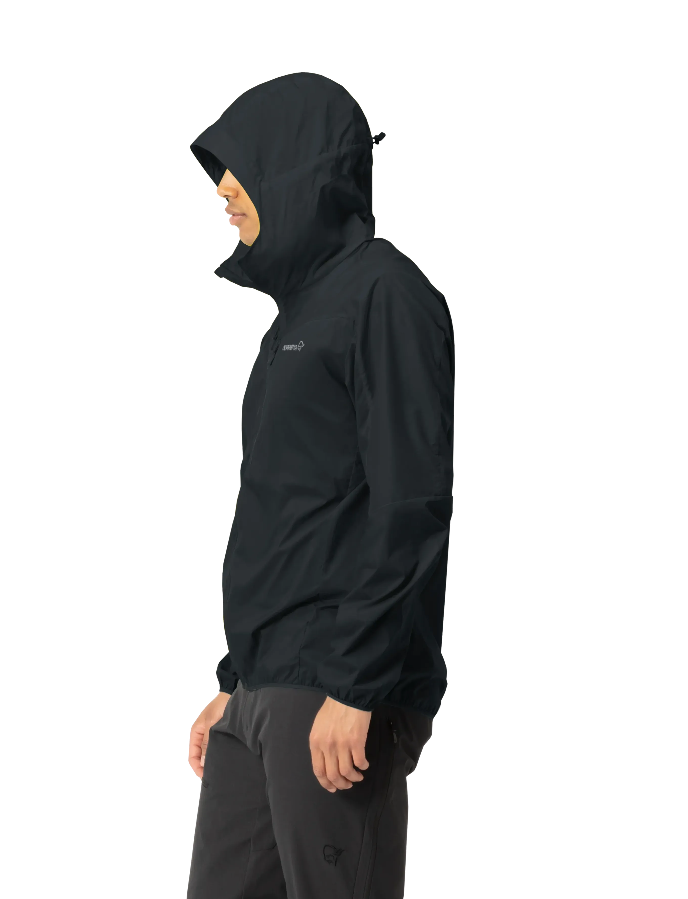 Norrøna - falketind aero60 Zip Hood M's - lauko striukės - caviar black - 5