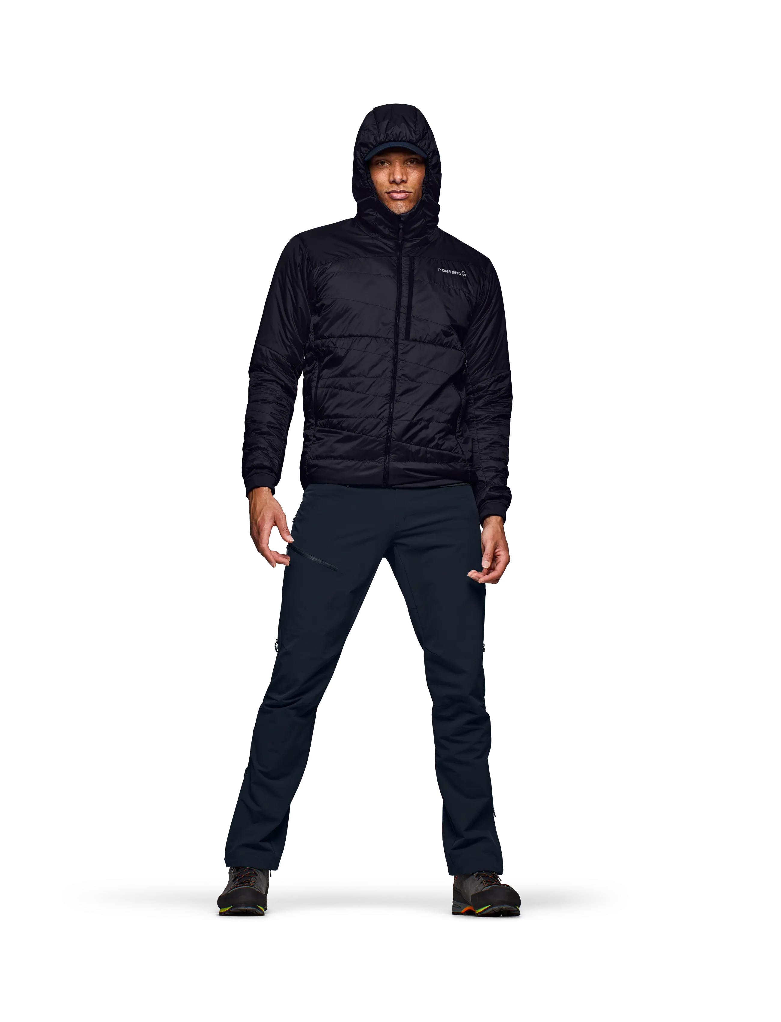 Norrøna Falketind Thermo40 Zip Hood M's, Mænd, Isoleret Hættejakke, Sort, Str: S
