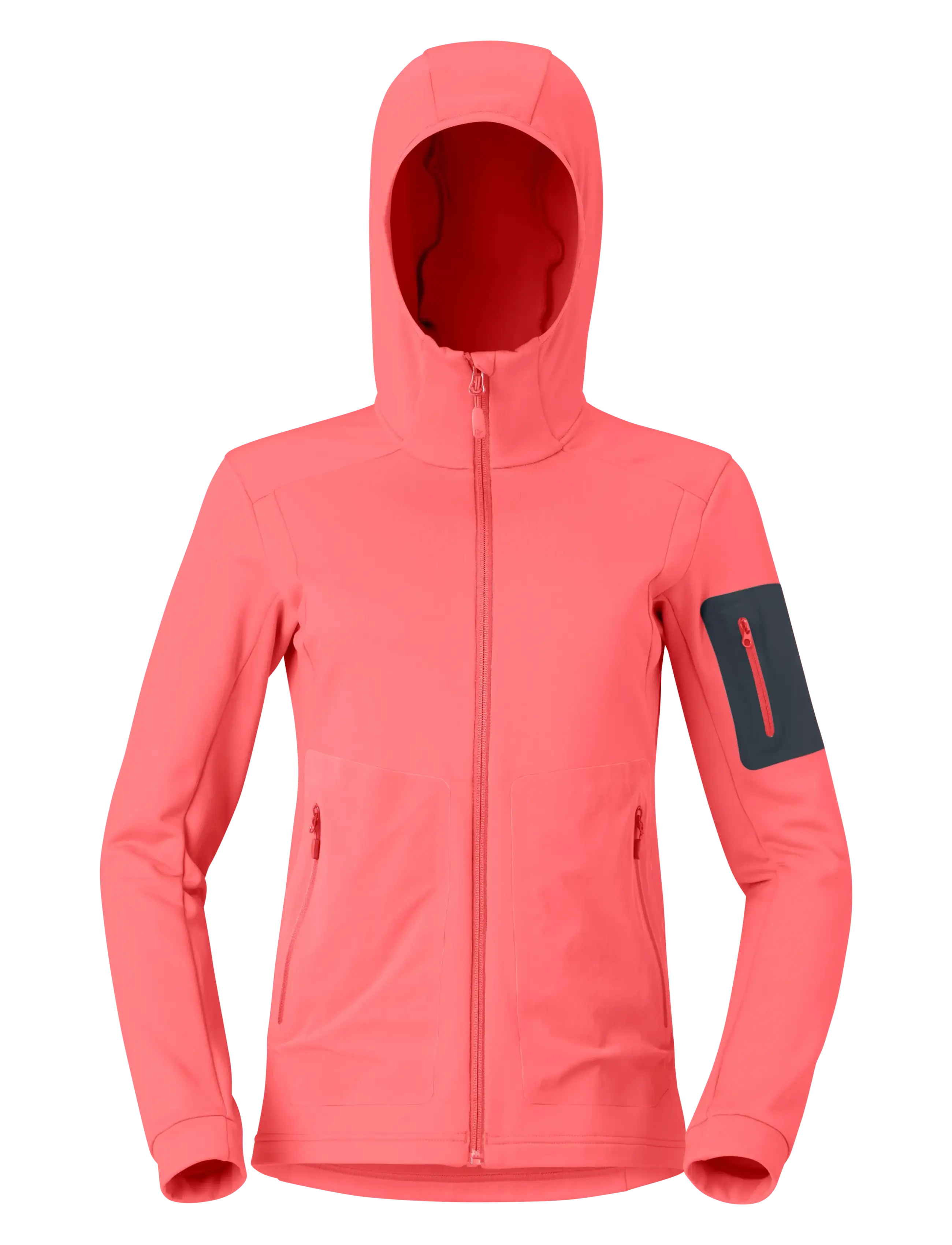 Norrøna falketind warm2 stretch Hood W's - Kläder - CALYPSO CORAL/BELUGA / pink/rose