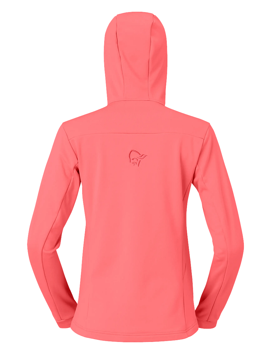 Norrøna - falketind warm2 stretch Hood W's - oberteile - calypso coral/beluga - 2