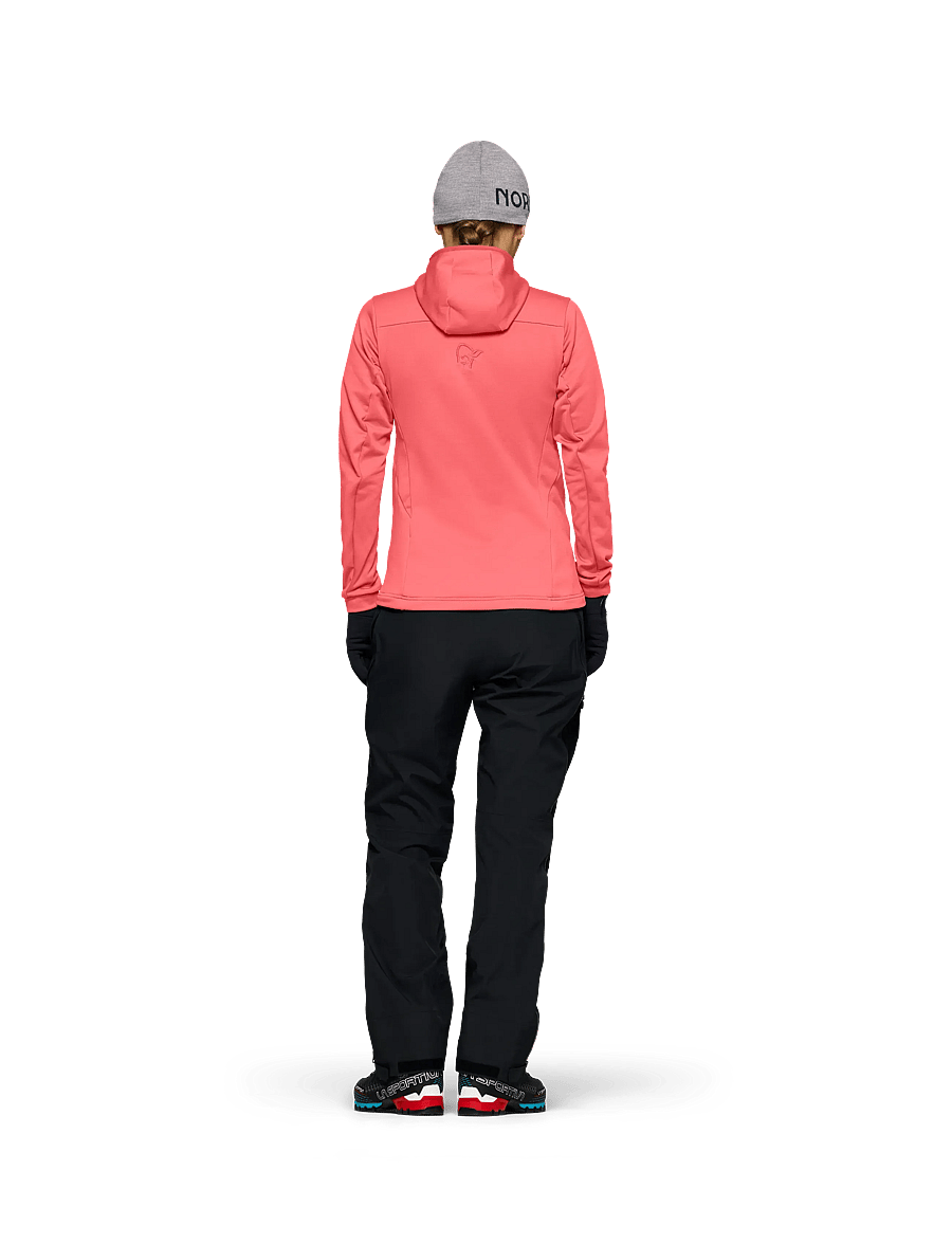 Norrøna - falketind warm2 stretch Hood W's - oberteile - calypso coral/beluga - 4