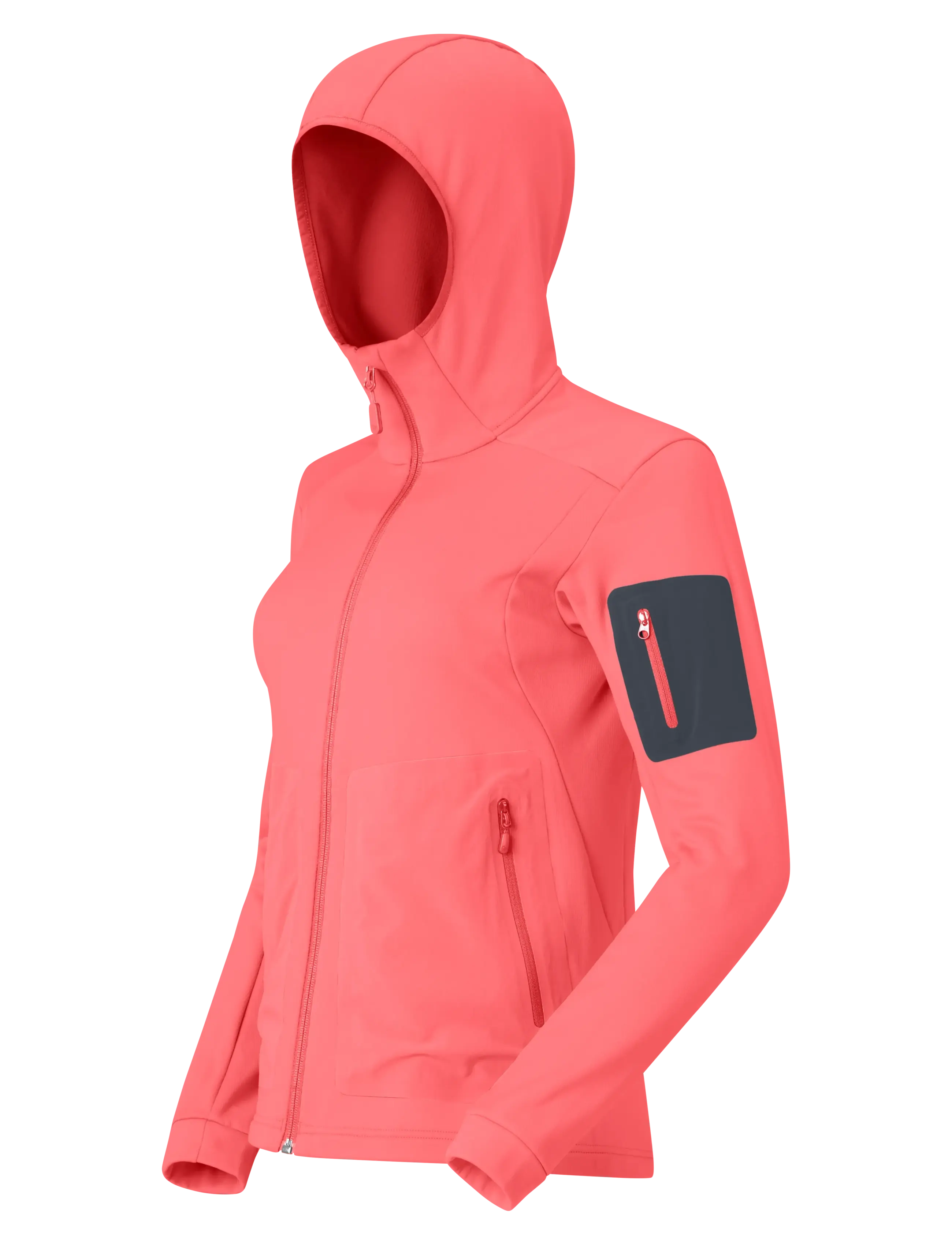 Norrøna - falketind warm2 stretch Hood W's - oberteile - calypso coral/beluga - 3