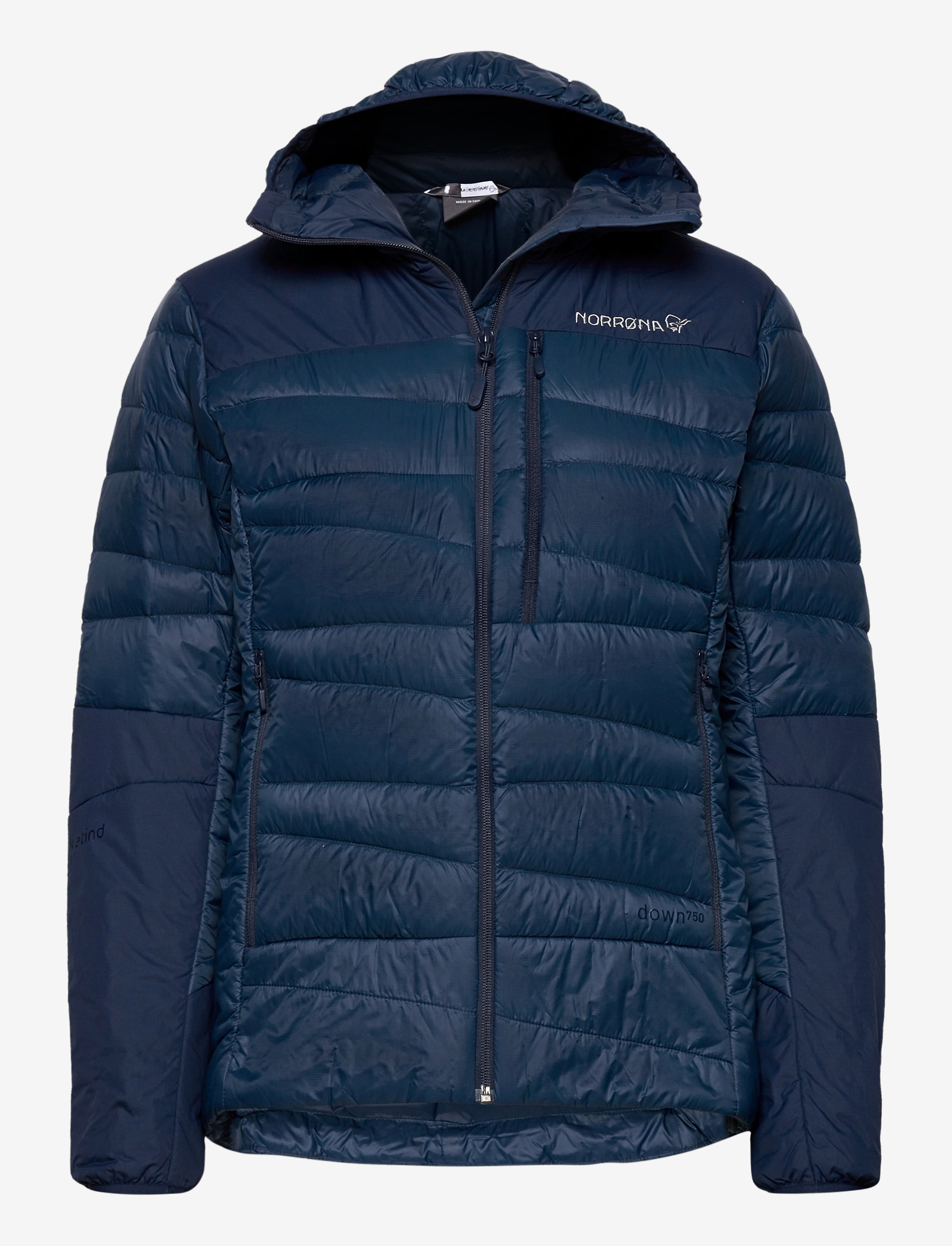 Norrøna Falketind Down750 Zip Hood W's, Kvinder, Dunjakke Med Hætte, Blå, Str: XS