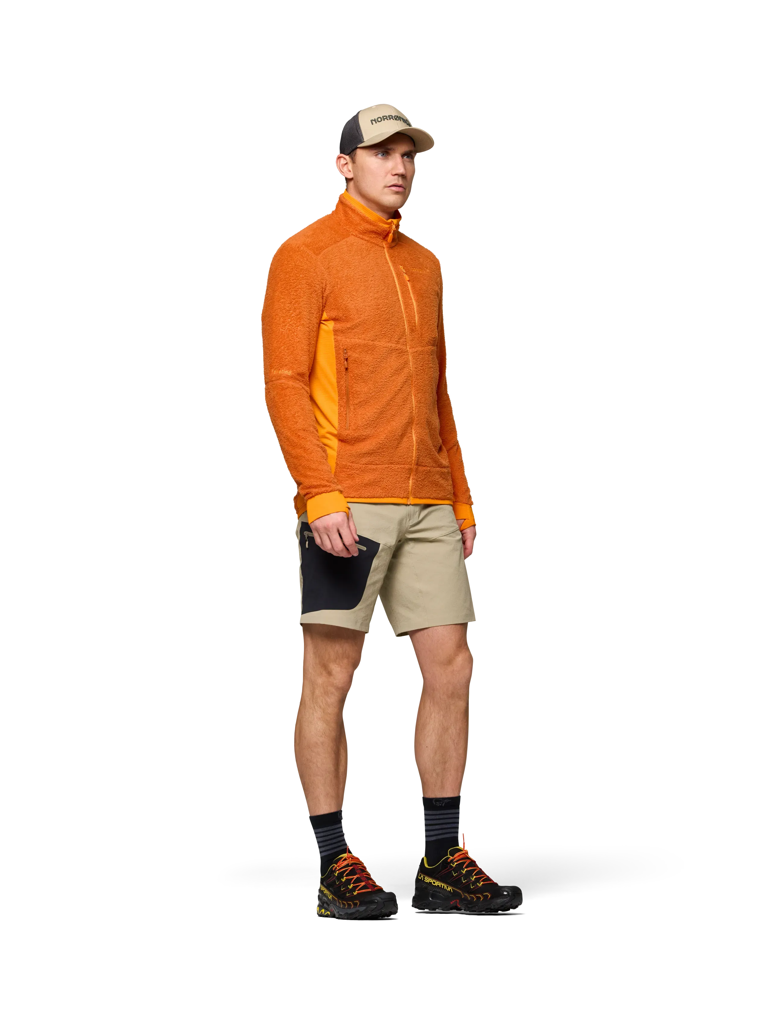 Norrøna Falketind Warm1 Active Jacket M's, Mænd, Fuld Lynlås Fleecejakke, Orange, Str: XL