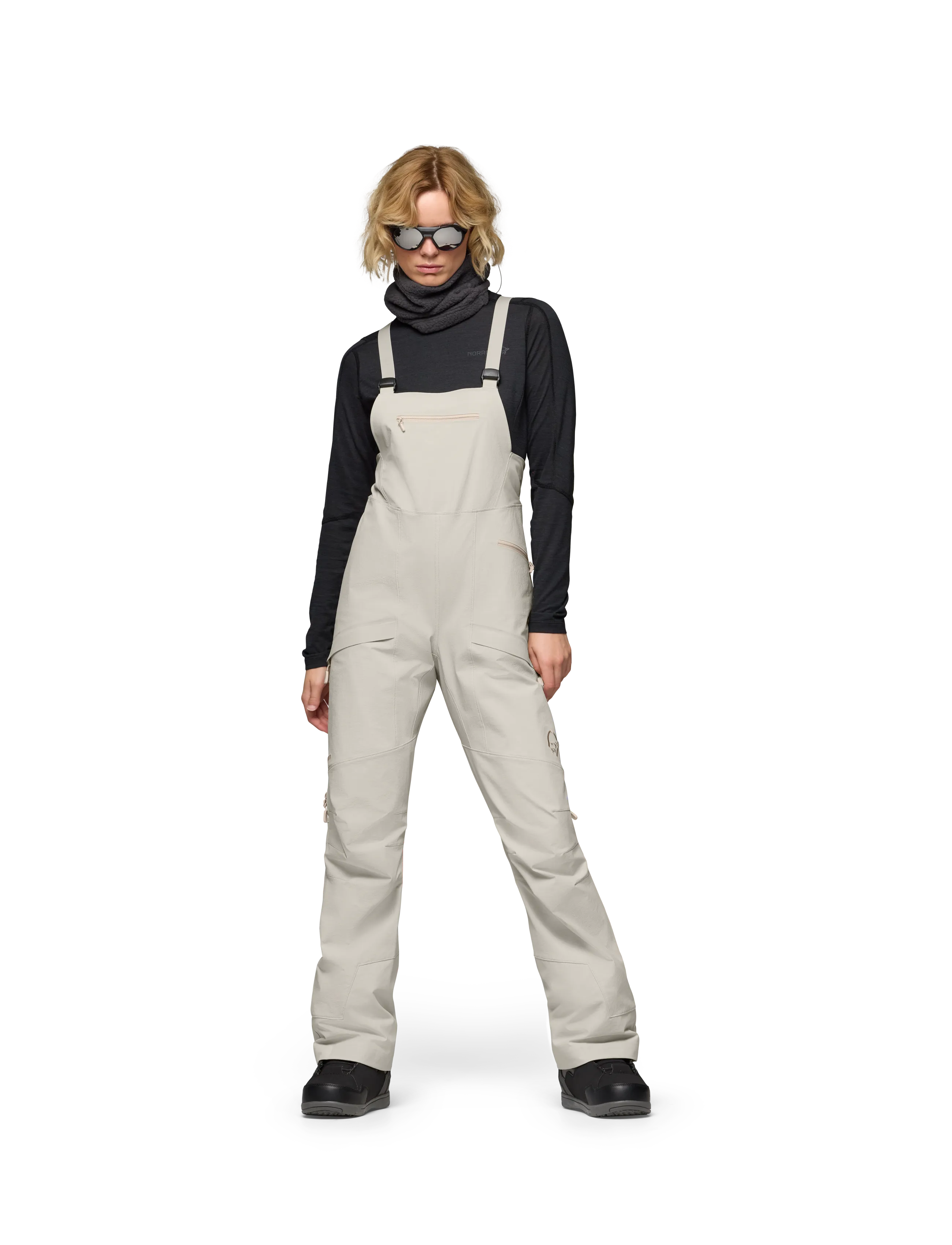 Norrøna - møre flex1 Bibs W's - ski-kleidung - oatmeal - 0