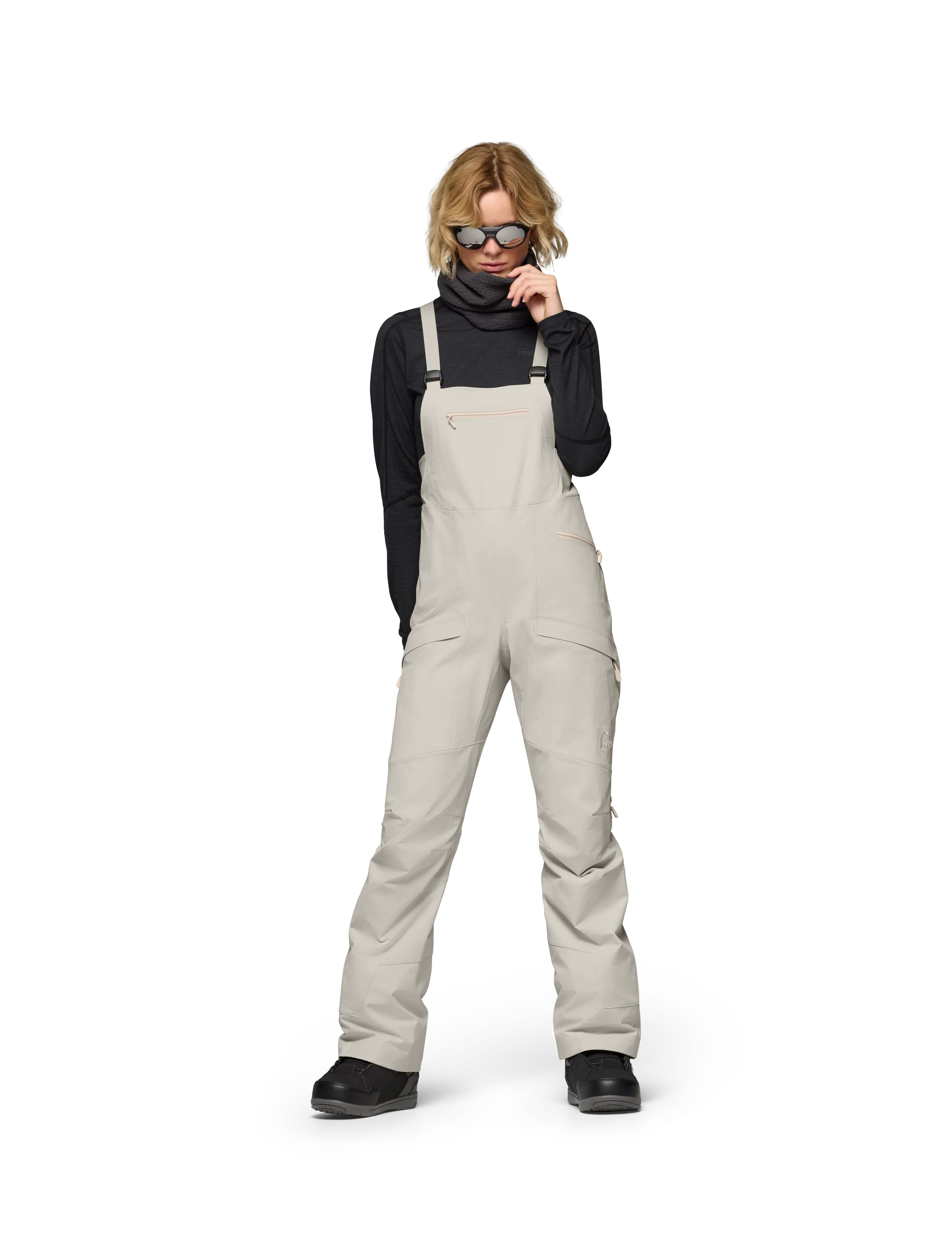 Norrøna - møre flex1 Bibs W's - ski-kleidung - oatmeal - 5