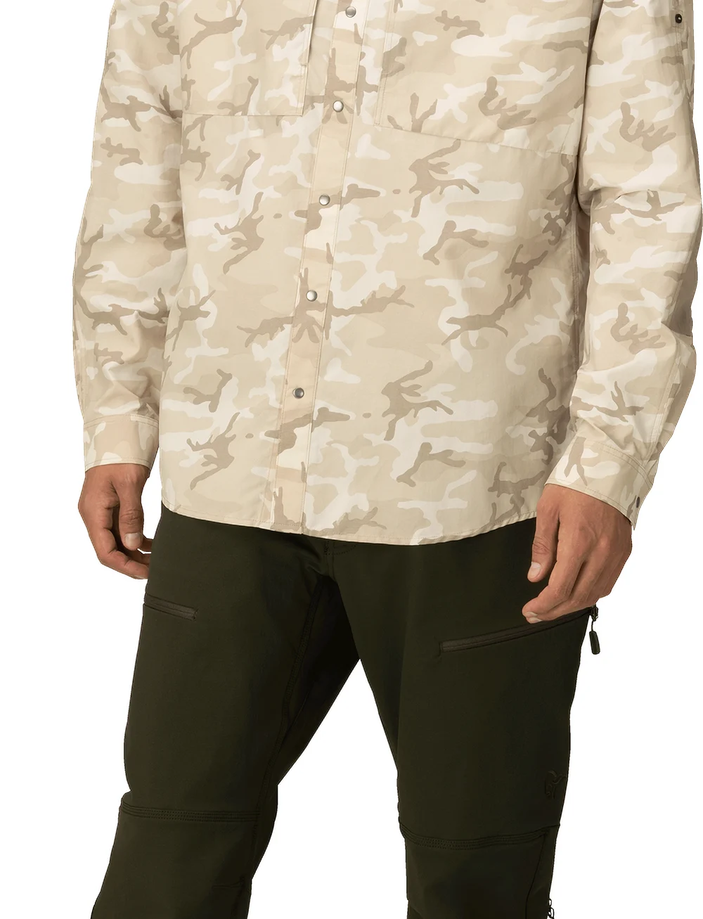 Norrøna - femund light Shirt M's - oberteile & t-shirts - beige camo - 0