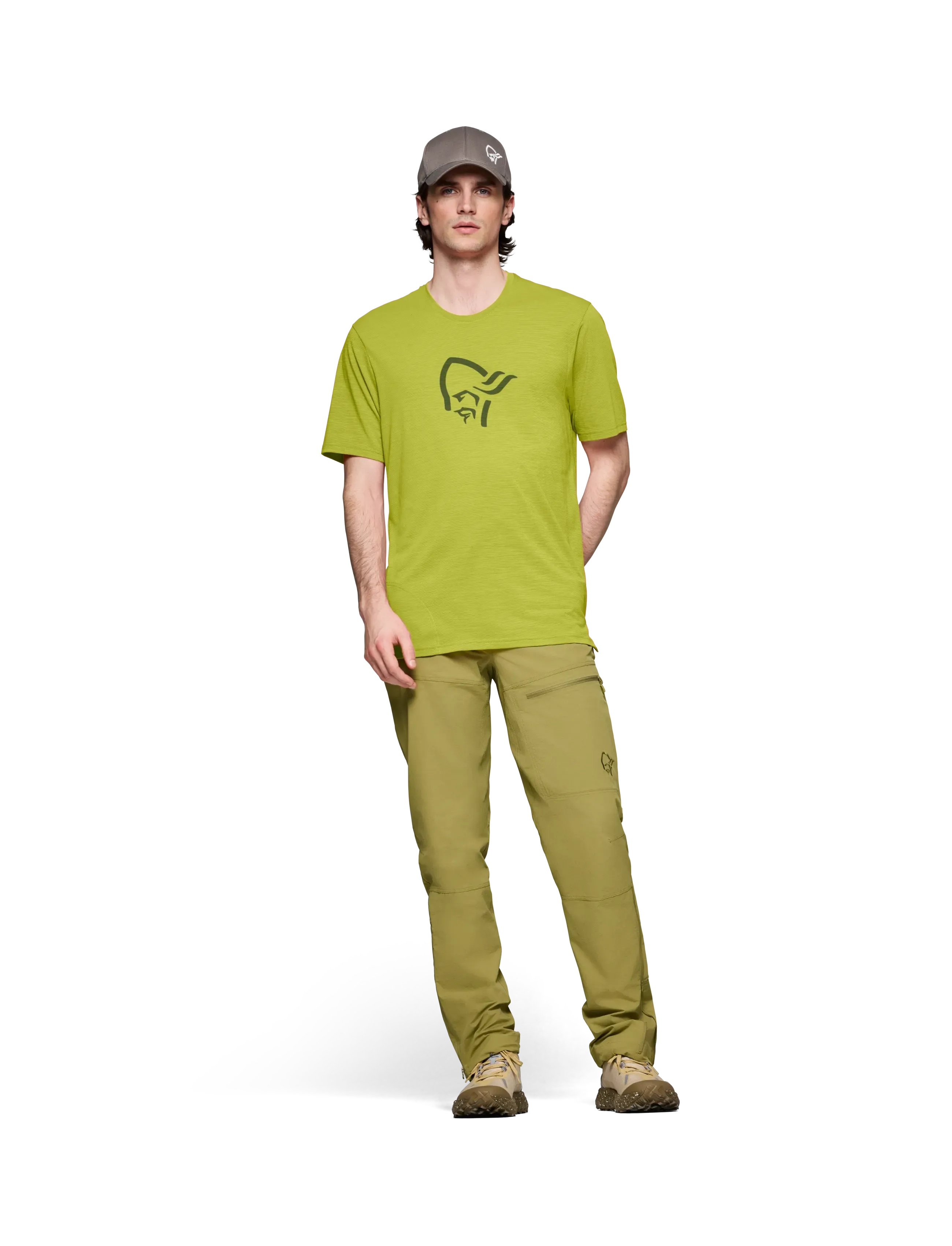 Norrøna Femund Equaliser Merino T-Shirt M's, Mænd, Grafisk T-Shirt, Grøn, Str: M
