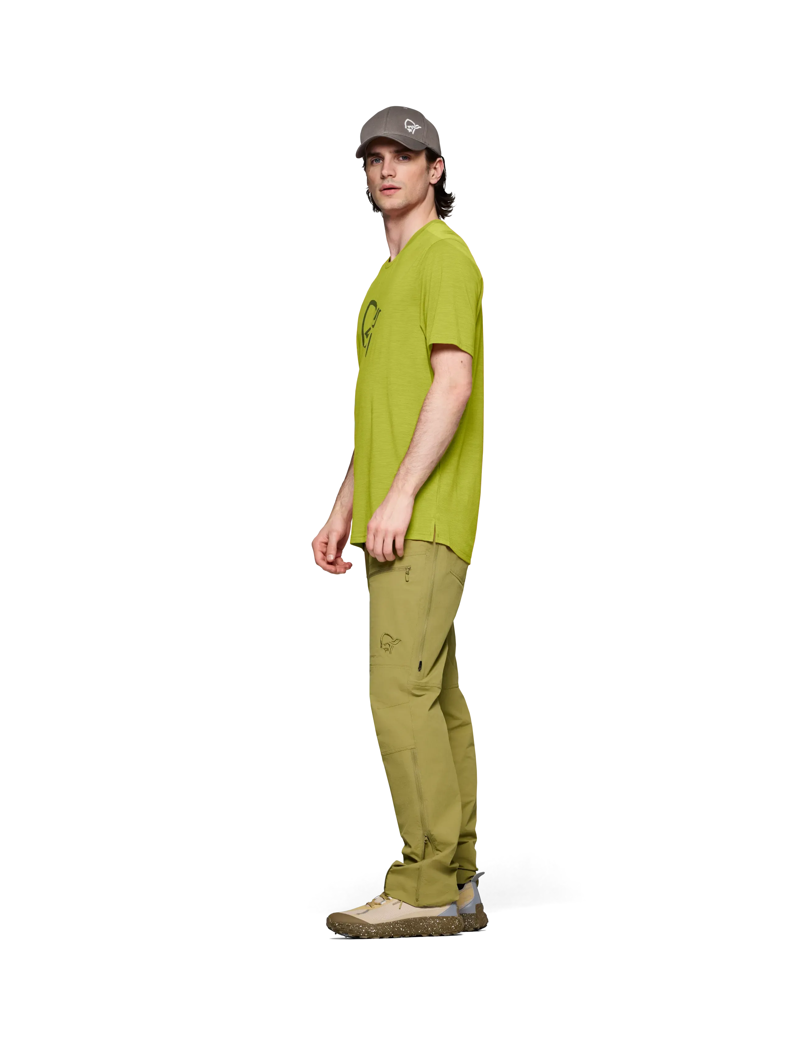 Norrøna - femund equaliser merino T-shirt M's - t-shirts - golden lime - 4