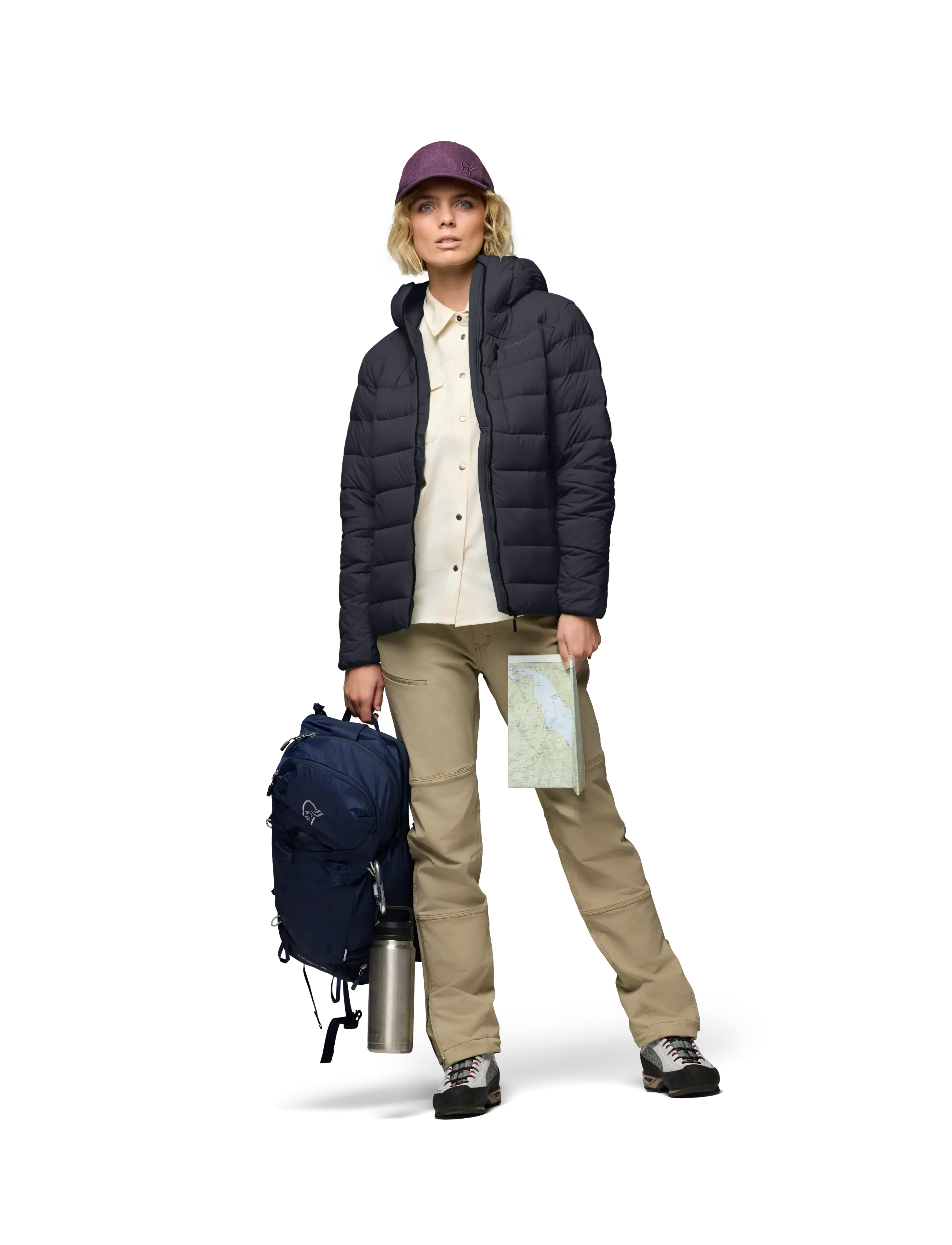 Norrøna Femund Down700 Zip Hood W's, Kvinder, Dunjakke Med Hætte, Sort, Str: L