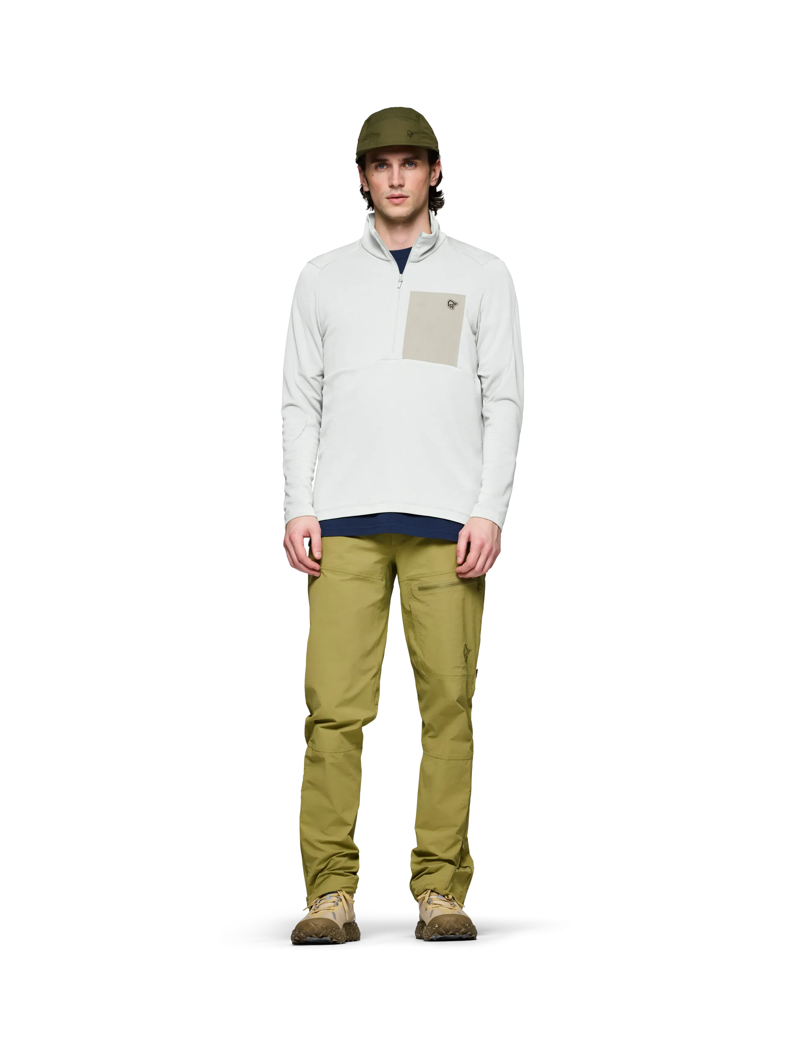 Norrøna Femund Warm1 Half-Zip M's, S, White, Sport Fleeces & Midlayers > Sport Midlayers, Herre
