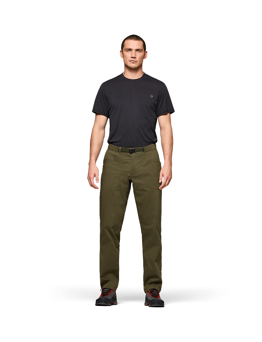 Norrøna - femund mid cotton Pants M's - vabaõhupüksid - olive night - 0