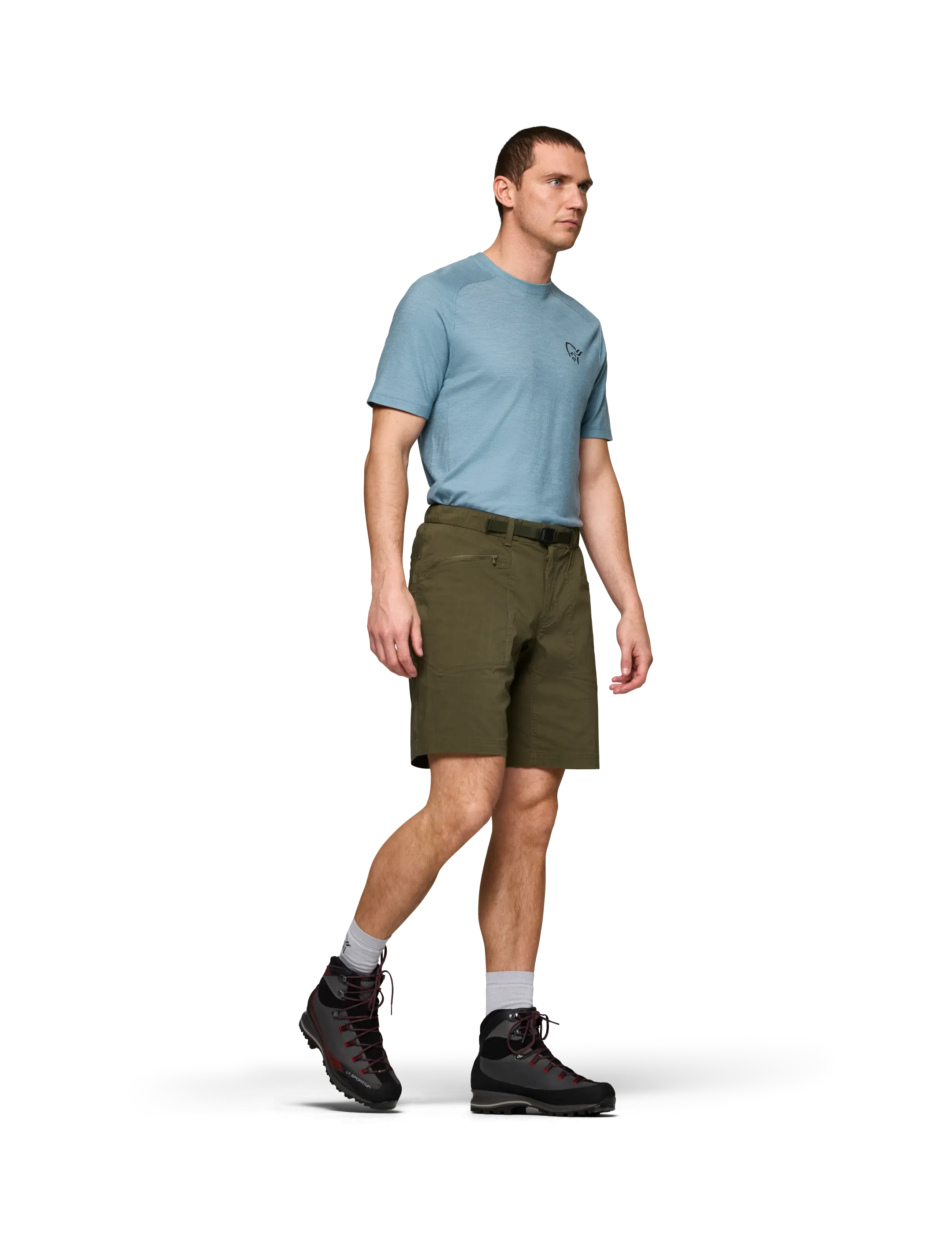 Norrøna - femund mid cotton Shorts M's - short de randonnée - olive night - 4