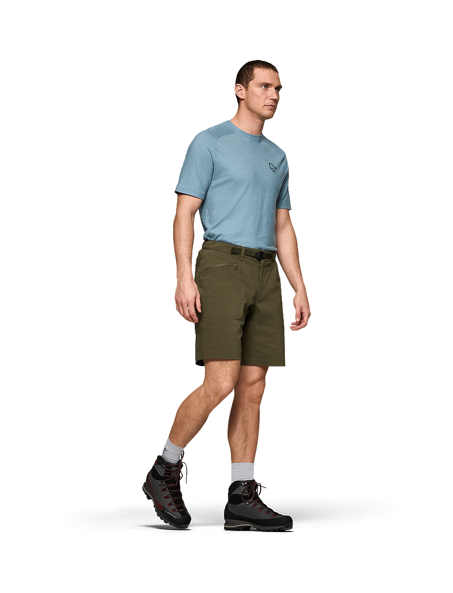 Norrøna - femund mid cotton Shorts M's - short de randonnée - olive night - 4