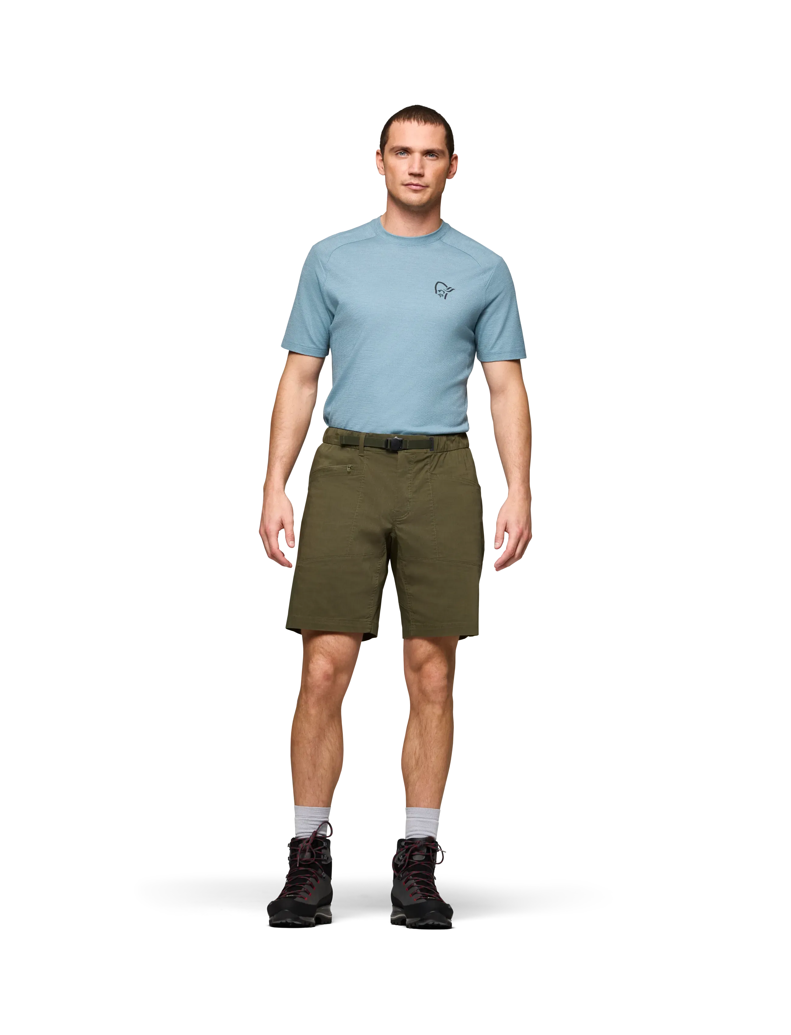Norrøna - femund mid cotton Shorts M's - short de randonnée - olive night - 5