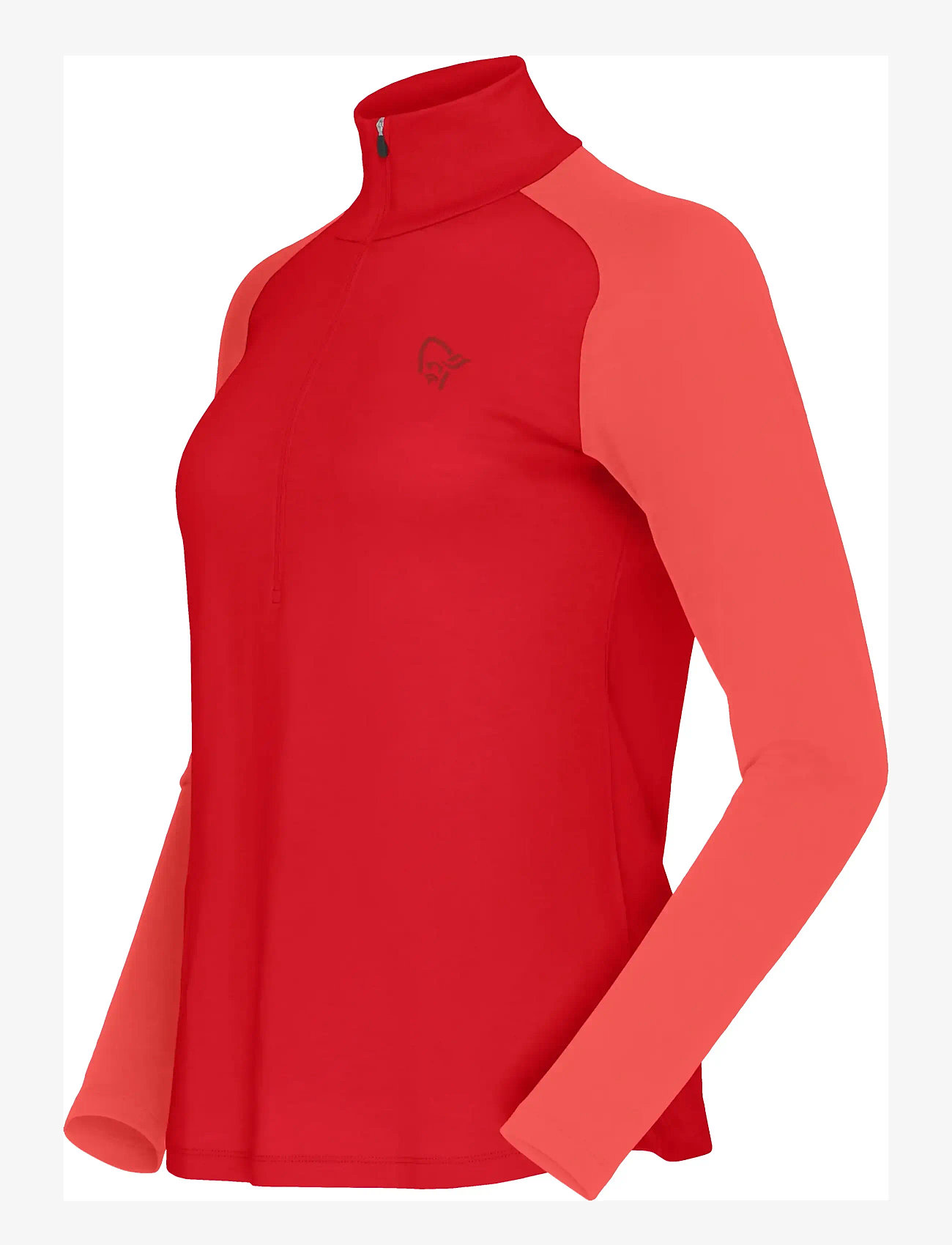 Norrøna - femund pureUll Zip Neck W's - underställströjor - aura orange/paprika - 3