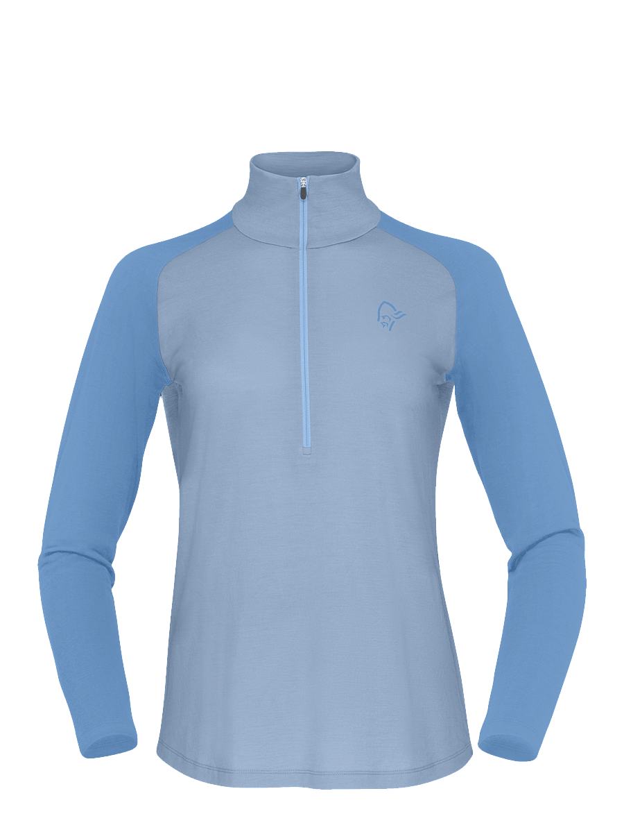Norrøna - femund pureUll Zip Neck W's - overdele - cashmere blue/allure - 1