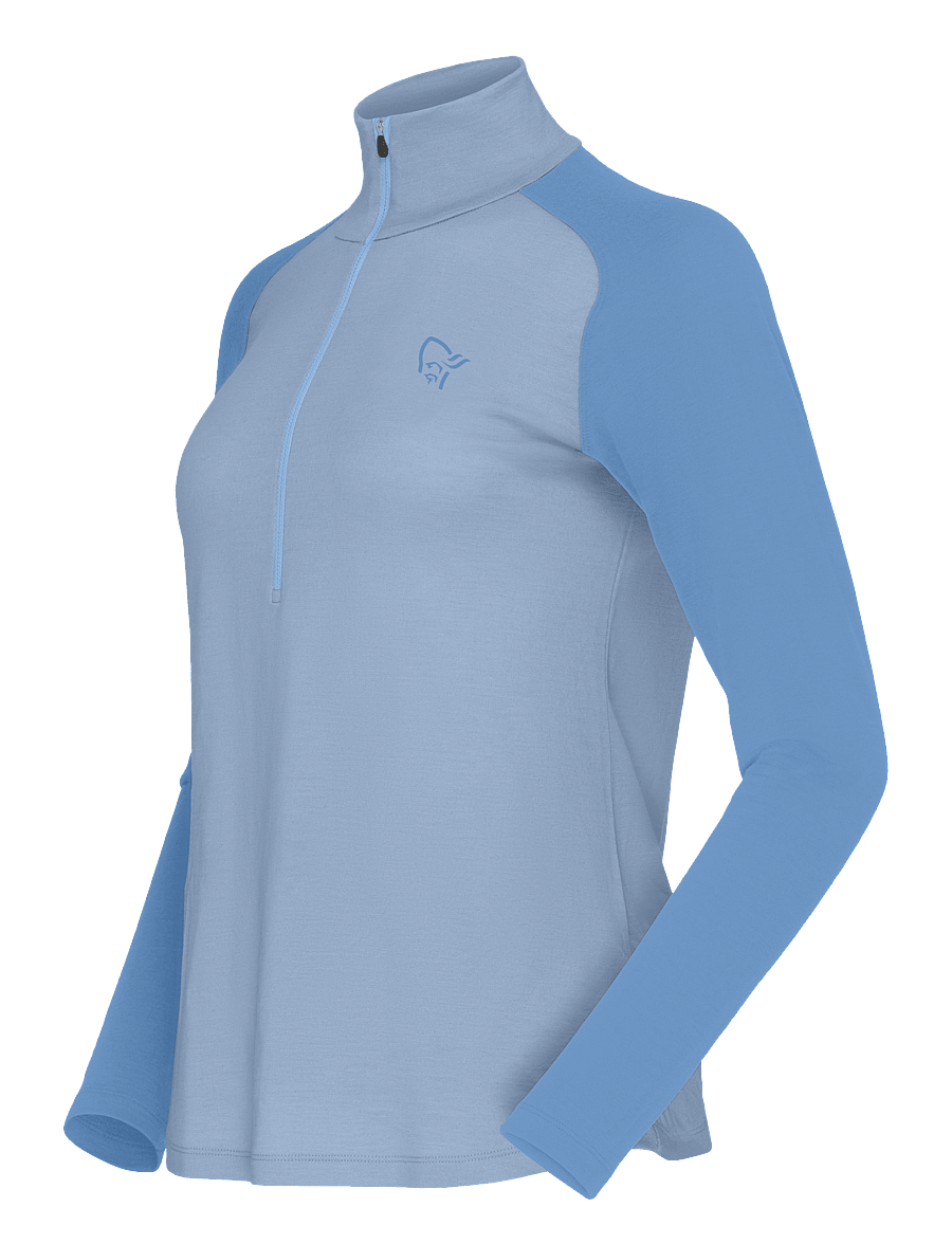 Norrøna - femund pureUll Zip Neck W's - overdele - cashmere blue/allure - 2