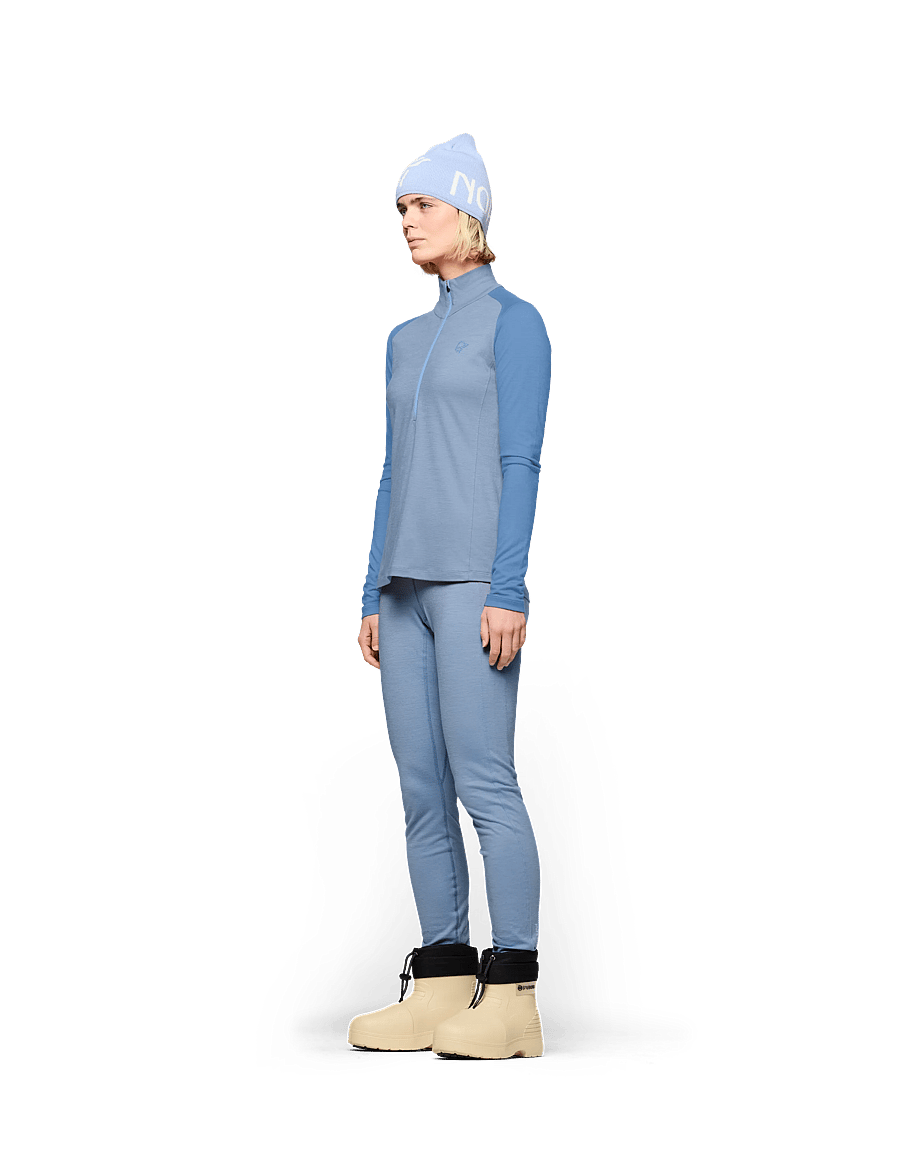 Norrøna - femund pureUll Zip Neck W's - overdele - cashmere blue/allure - 0