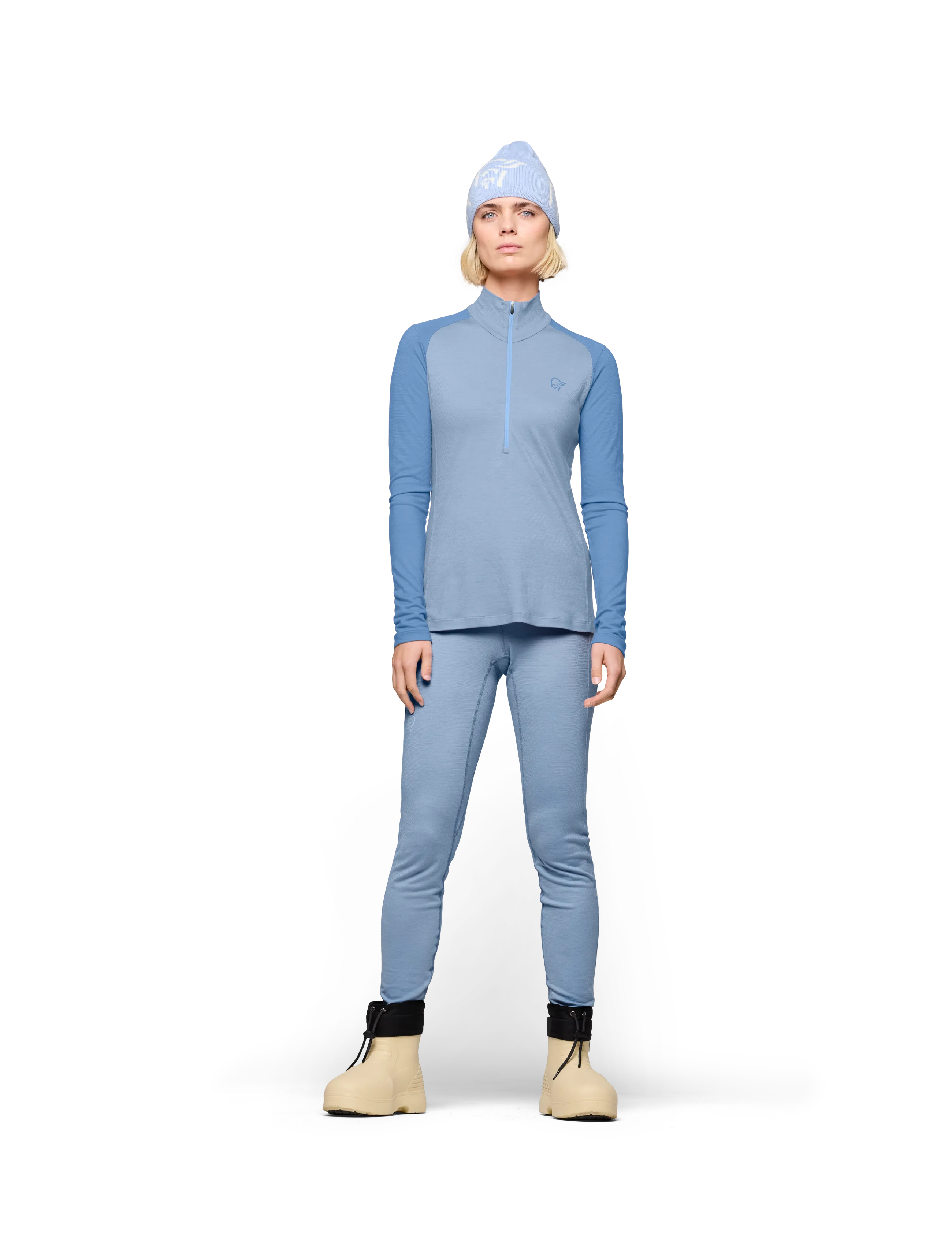 Norrøna - femund pureUll Zip Neck W's - overdele - cashmere blue/allure - 4