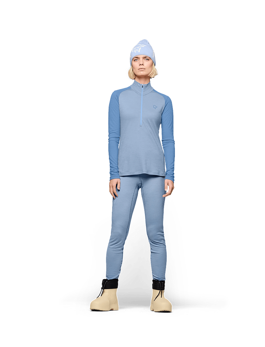 Norrøna - femund pureUll Zip Neck W's - overdele - cashmere blue/allure - 4