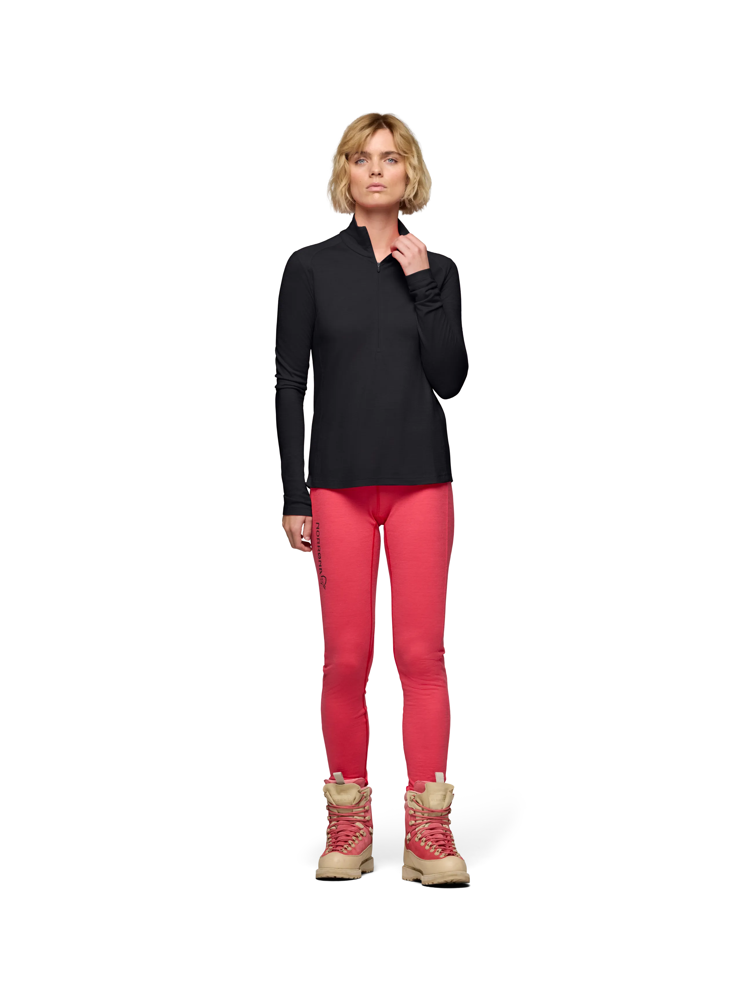 Norrøna - femund pureUll Zip Neck W's - Överdelar - caviar black - 5