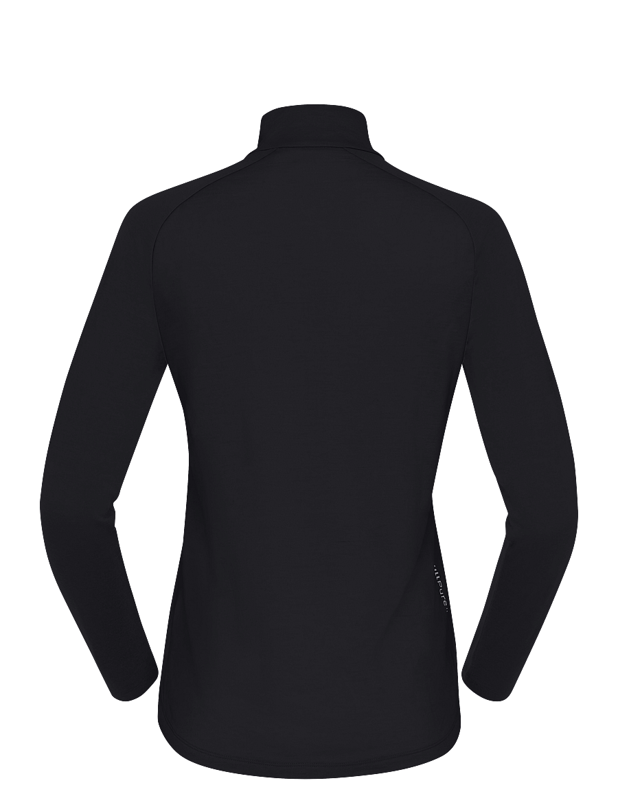 Norrøna - femund pureUll Zip Neck W's - Överdelar - caviar black - 3