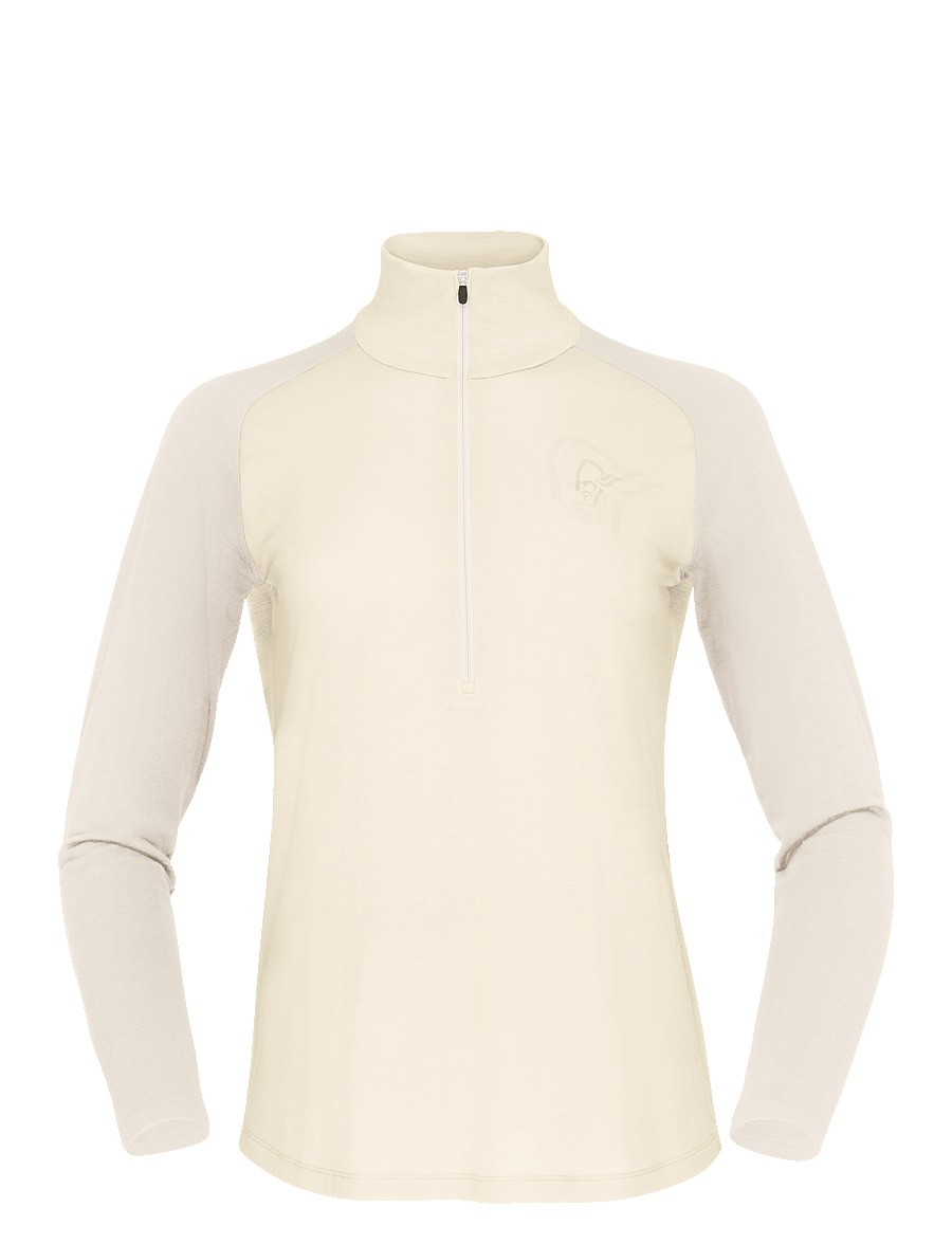 Norrøna - femund pureUll Zip Neck W's - overdele - whisper white - 1