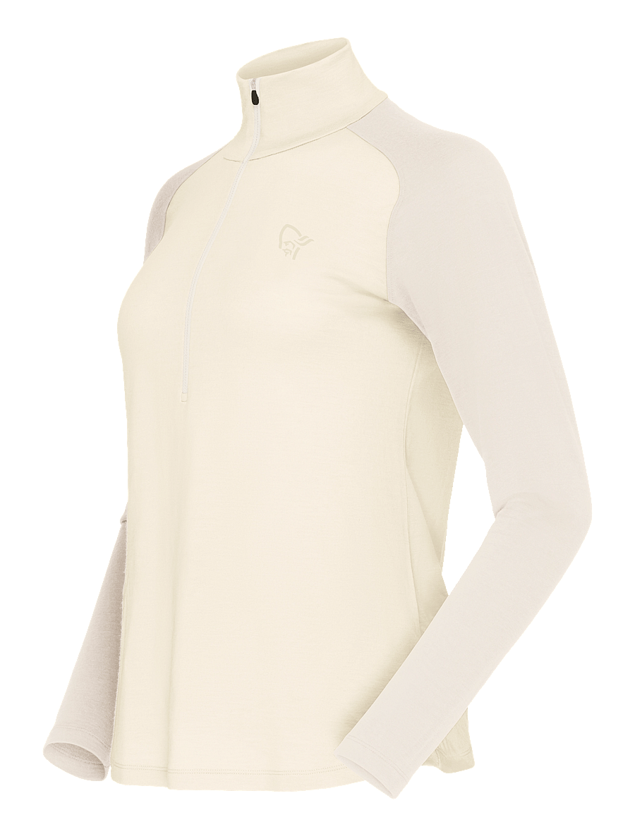 Norrøna - femund pureUll Zip Neck W's - overdele - whisper white - 2