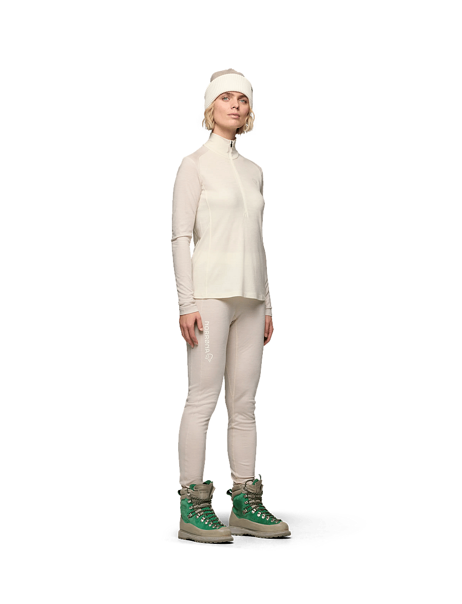 Norrøna - femund pureUll Zip Neck W's - overdele - whisper white - 0
