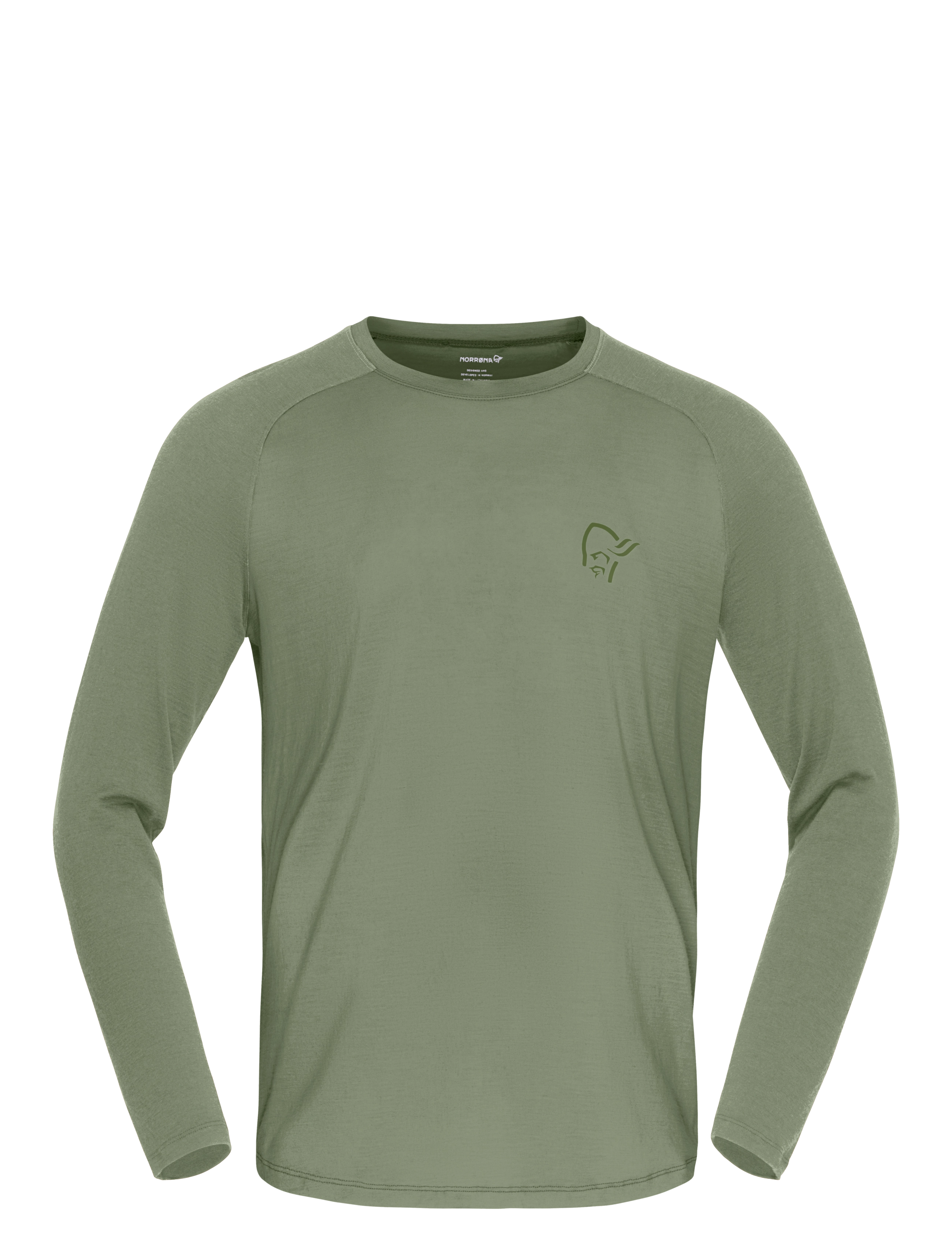 Norrøna femund pureUll Long Sleeve M's - Tops - DEEP LICHEN GREEN / khaki/green