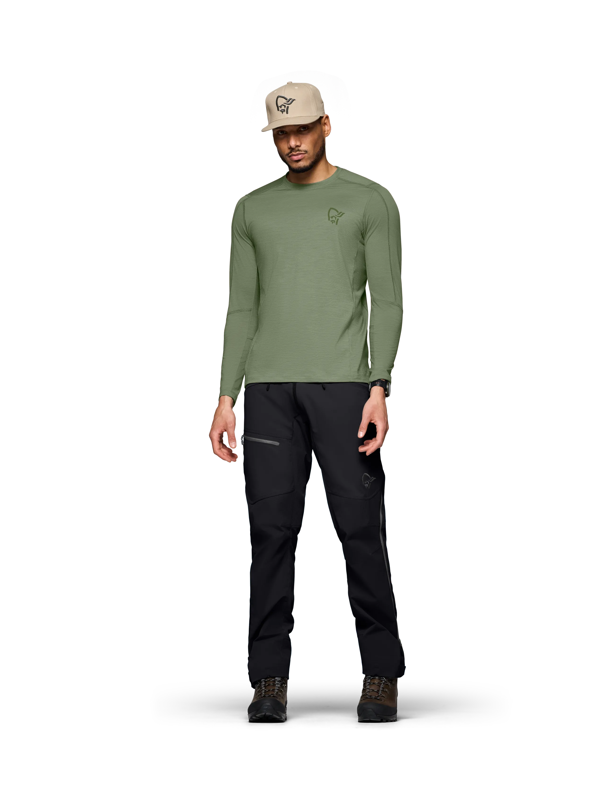 Norrøna - femund pureUll Long Sleeve M's - deep lichen green - 5