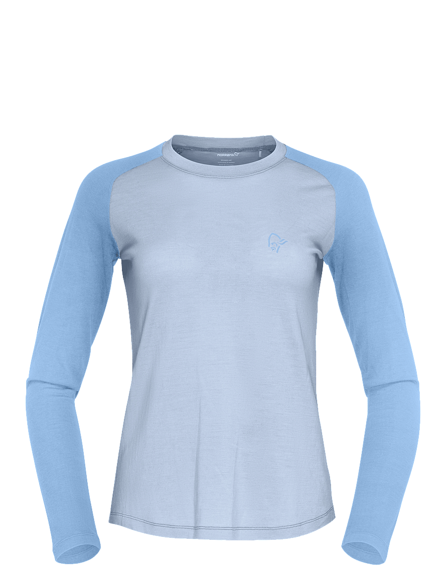 Norrøna - femund pureUll Long Sleeve W's - langarmshirts - cashmere blue/allure - 0