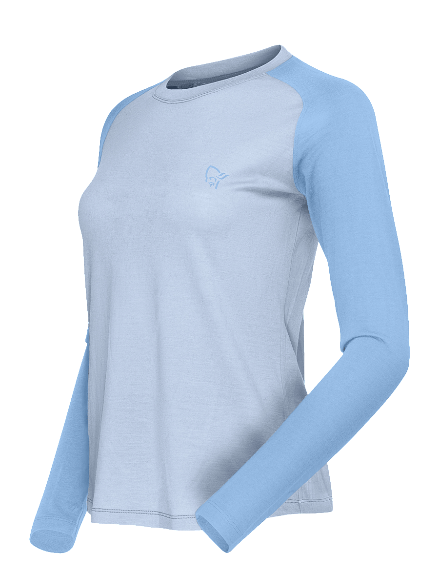 Norrøna - femund pureUll Long Sleeve W's - langarmshirts - cashmere blue/allure - 1