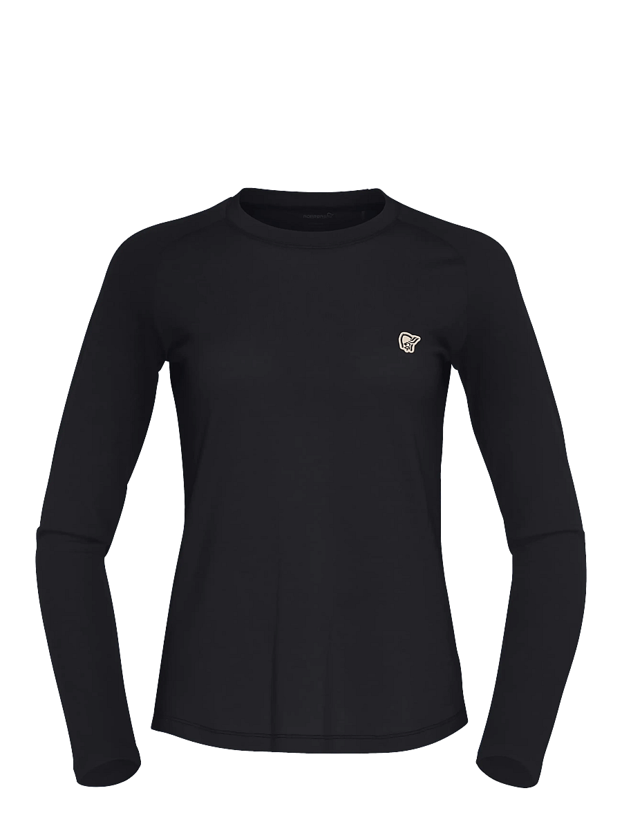 Norrøna - femund pureUll Long Sleeve W's - termo apatiniai - caviar black - 1